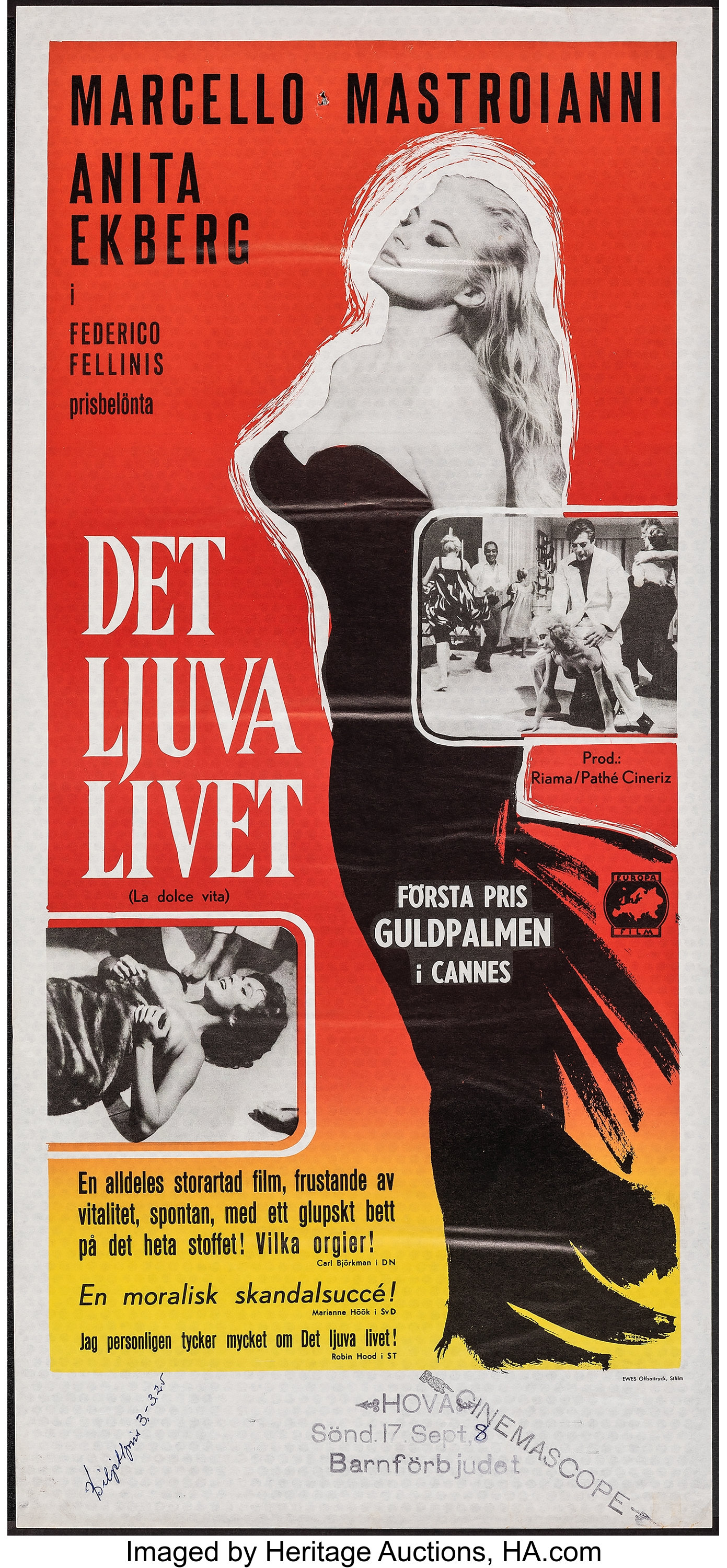 La Dolce Vita Old Film Poster 1960