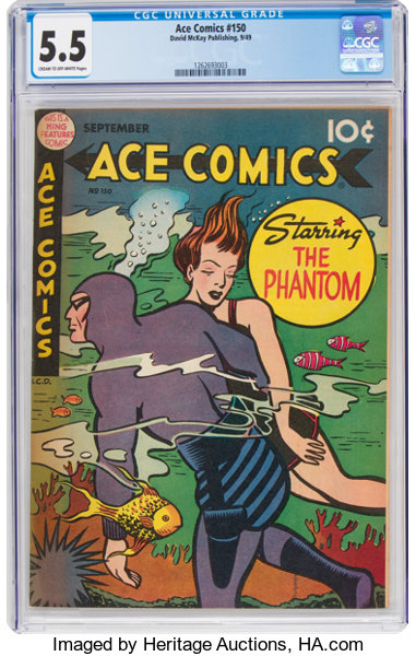 Golden Age (1938-1955):Adventure, Ace Comics #150 (David McKay Publications, 1949) CGC FN- 5.5 Cream to off-white pages....