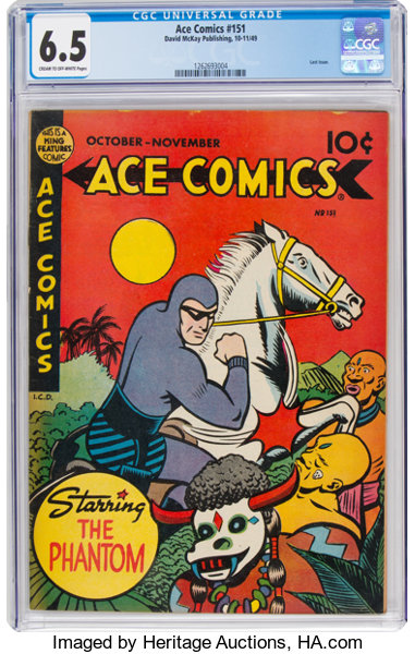 Golden Age (1938-1955):Superhero, Ace Comics #151 (David McKay Publications, 1949) CGC FN+ 6.5 Cream to off-white pages....