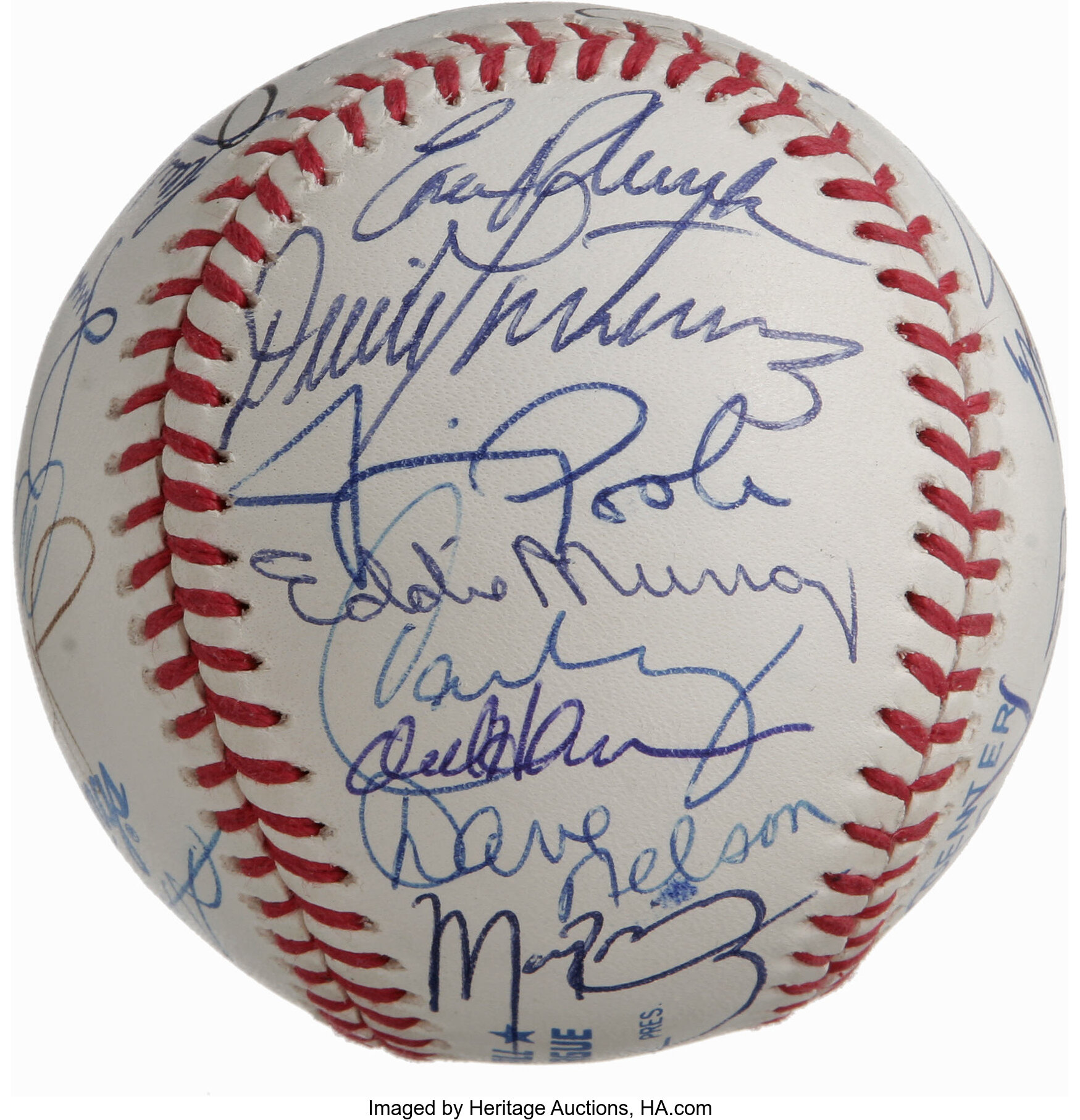 1995 Cleveland Indians Team Signed Baseball (30 Signatures) - World, Lot  #42077