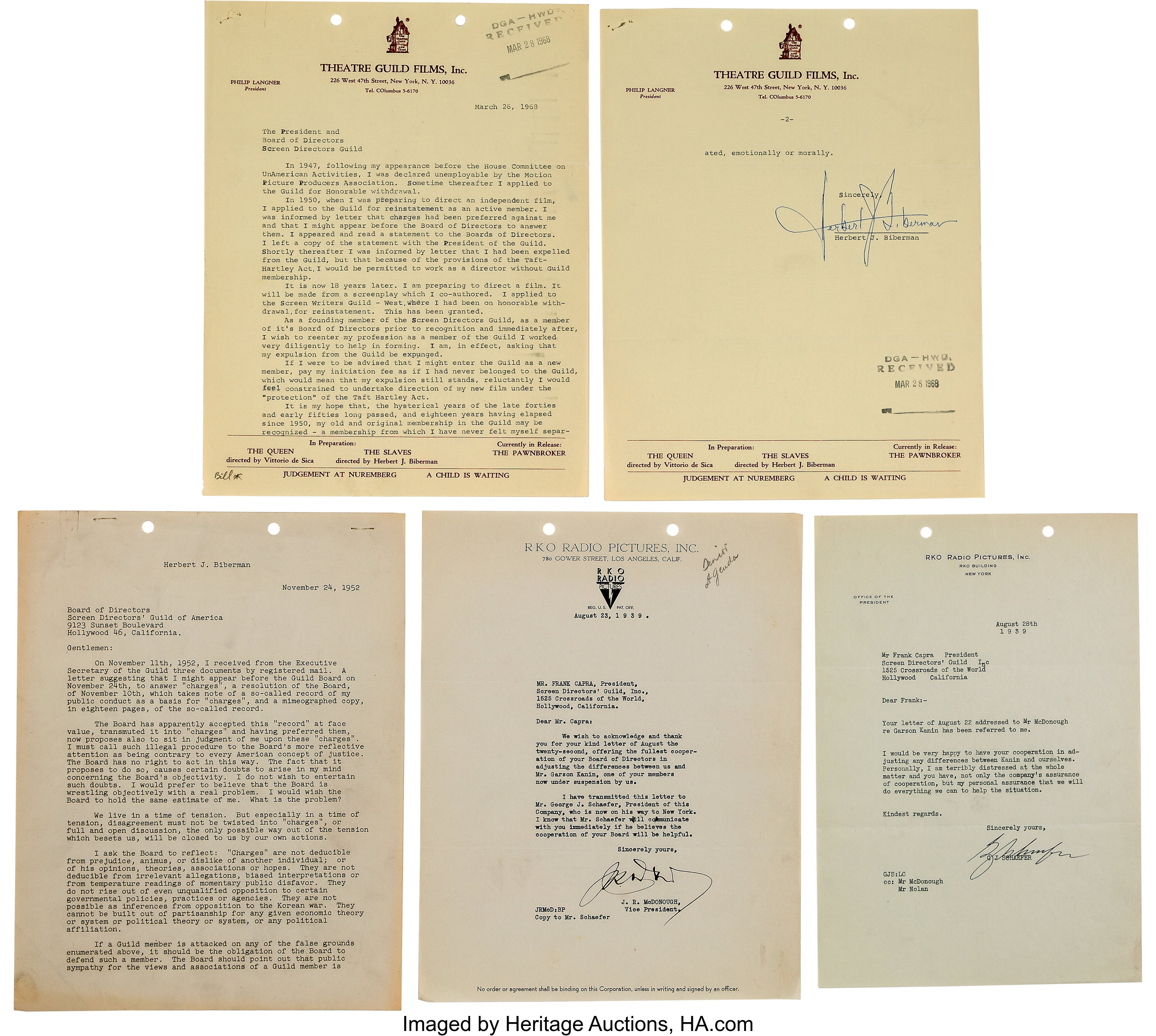 Joseph McCarthy/Communist/Red Scare File Correspondence. ... | Lot ...