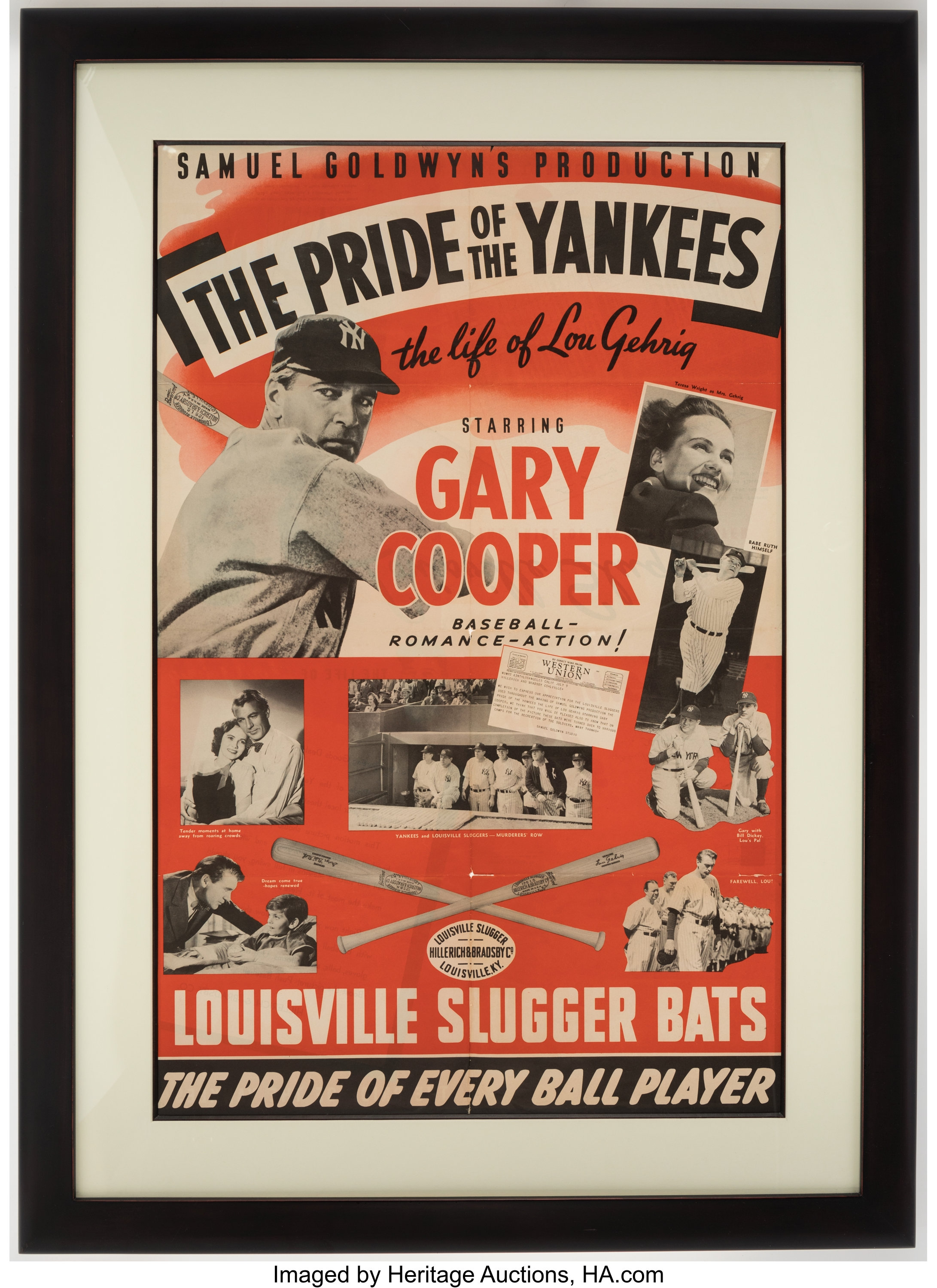 New (Sealed) Vintage Lou Gehrig Pride of the Yankees Poster
