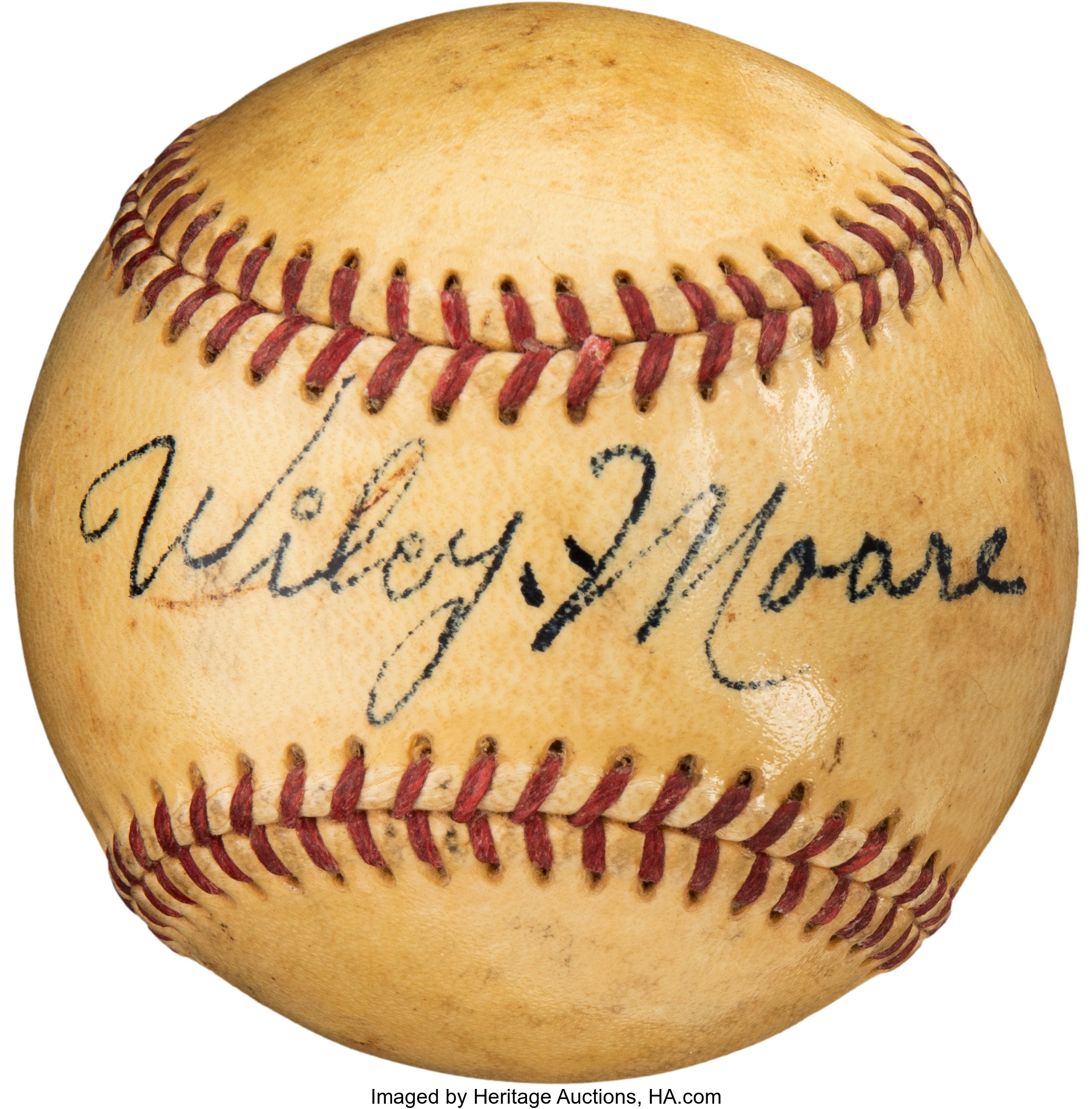 Circa 1960 Wilcy Moore Single Signed Baseball, 1927 New York