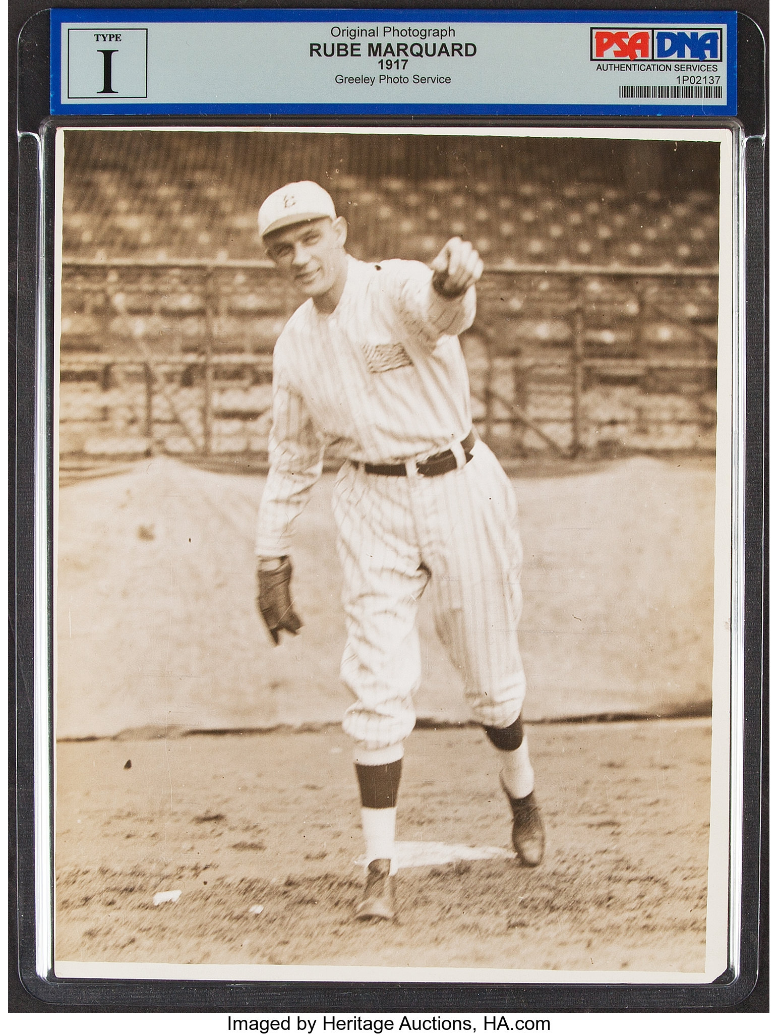 Rube Marquard, New York Giants, baseball card portrait]