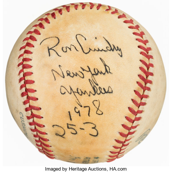 Ron Guidry New York Yankees Autographed Rawlings 1978 World Series Logo Baseball