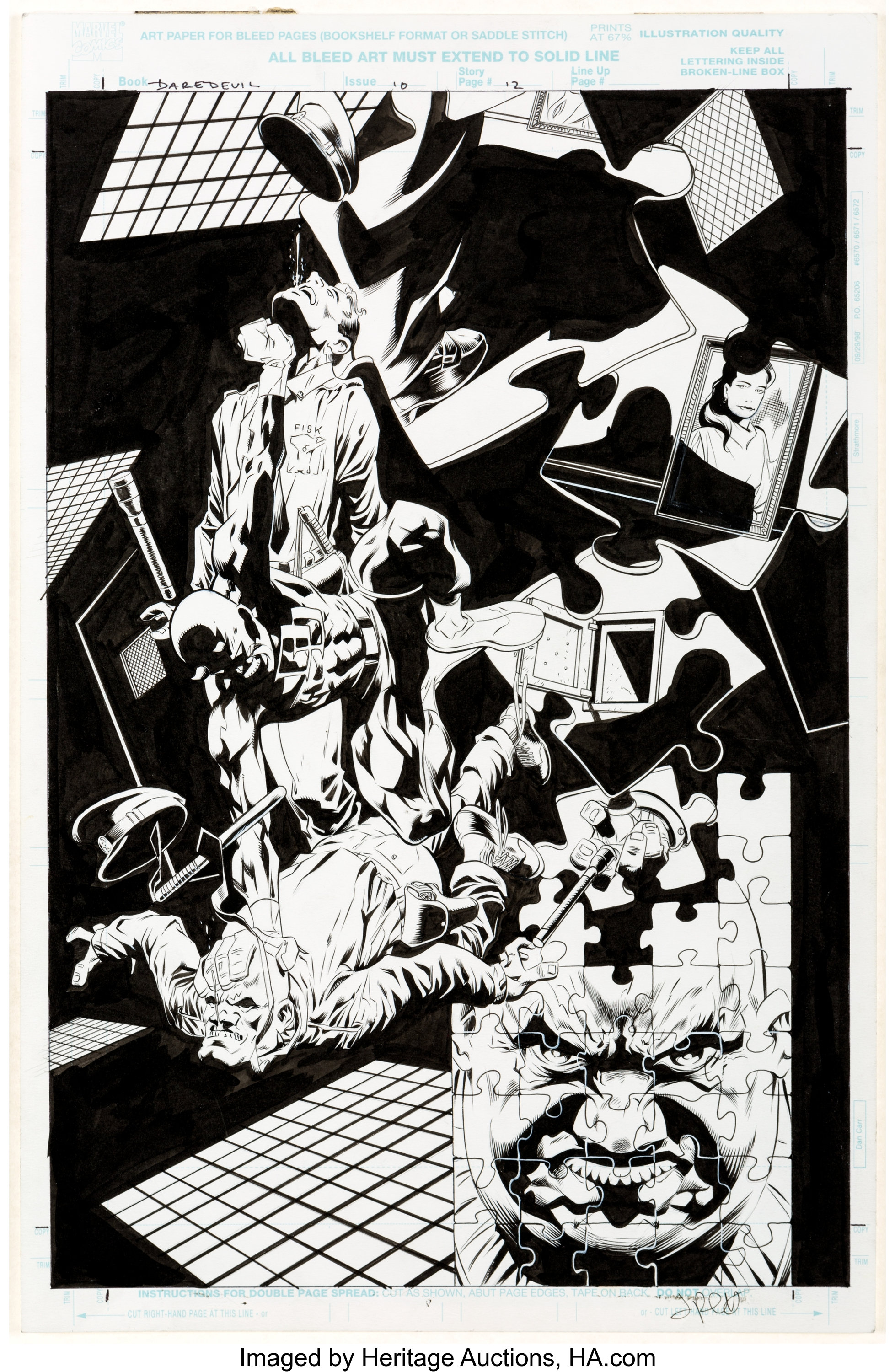 Joe Quesada and Jimmy Palmiotti Daredevil #10 Splash Page 12 | Lot ...