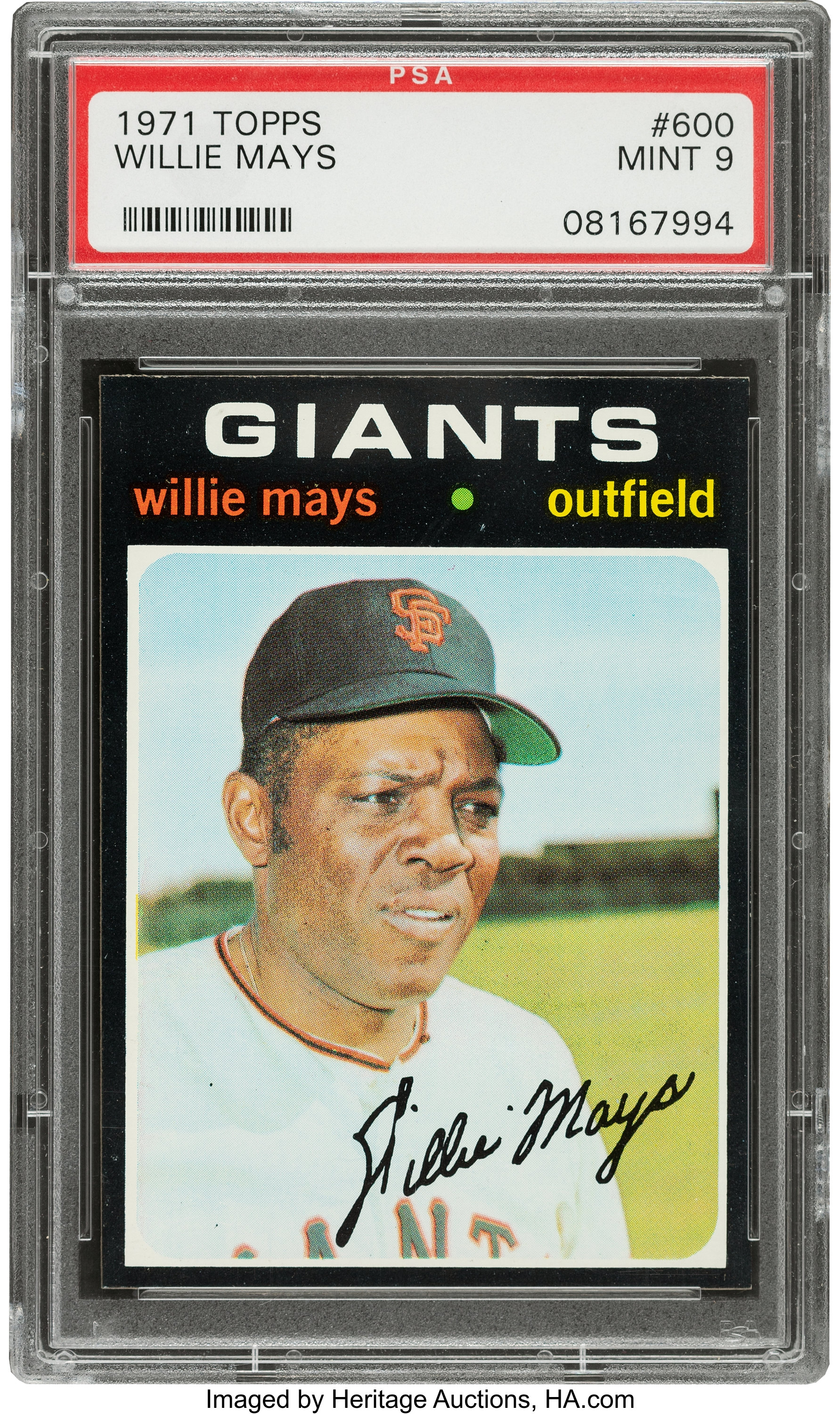 1971 Topps Willie Mays 600 PSA Mint 9 None Higher