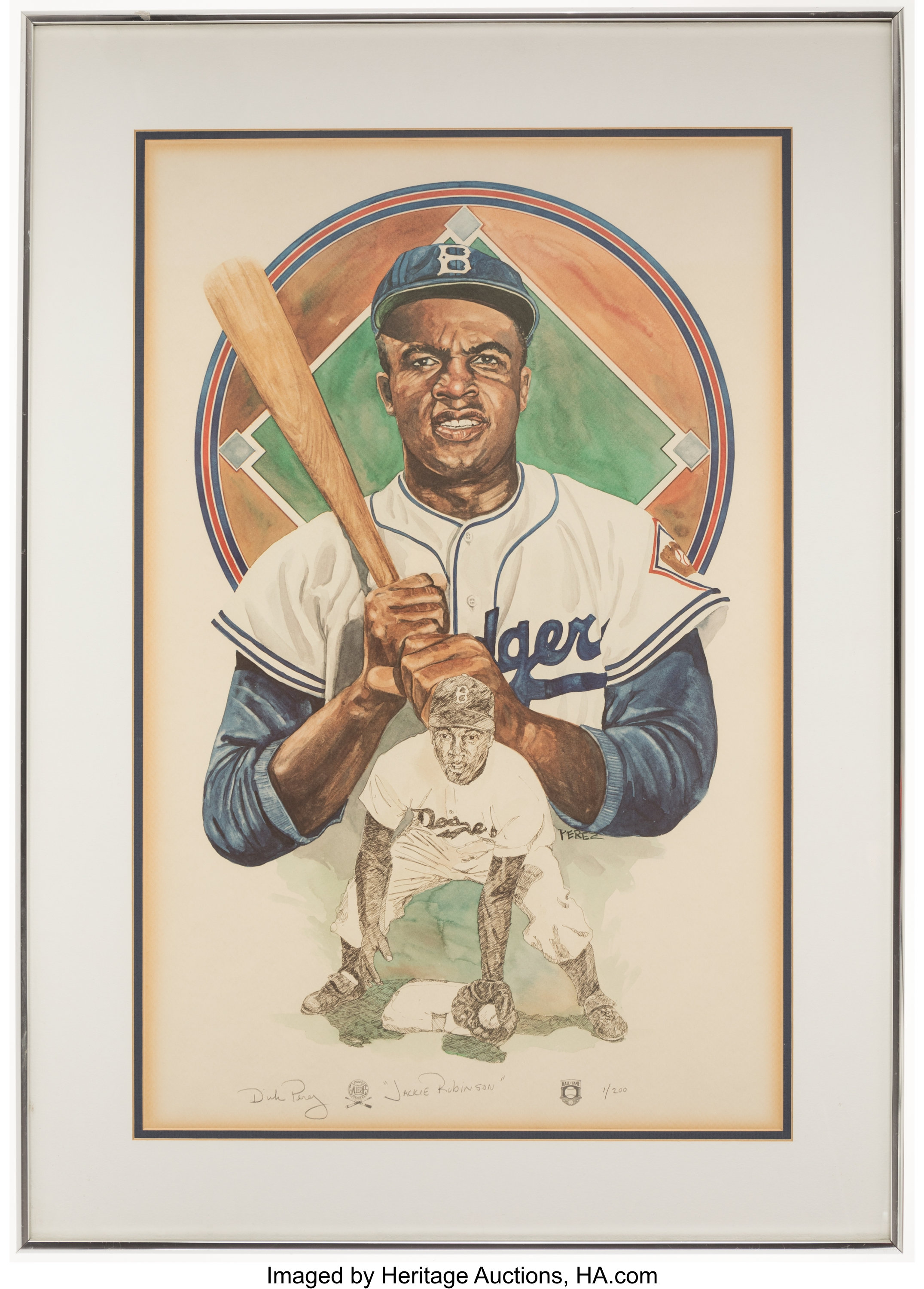 Lot Detail - Jackie Robinson Original Artwork by Dick Perez