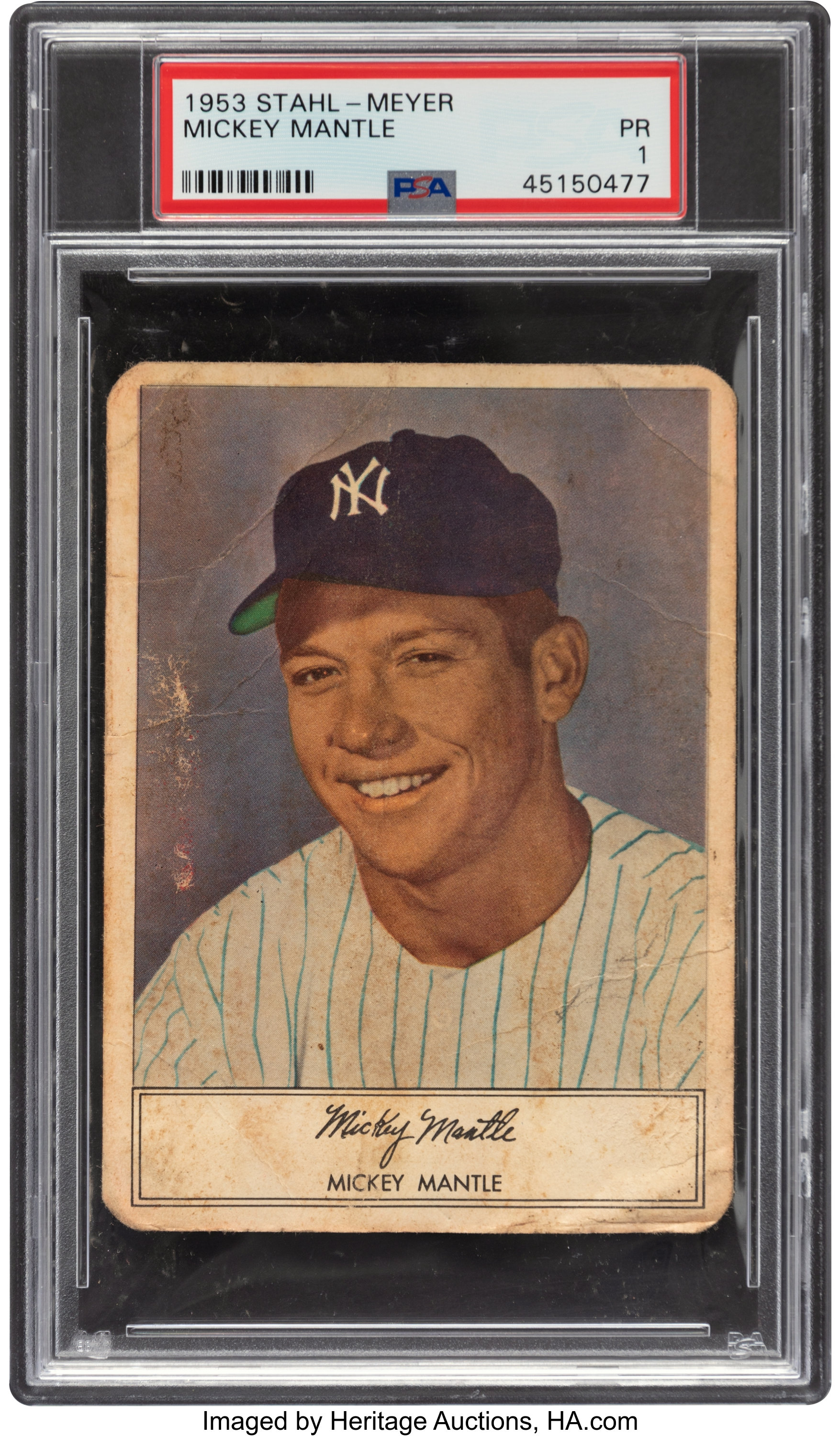 1953 Stahl-meyer Franks Mickey Mantle Psa Poor 1. Baseball Cards 