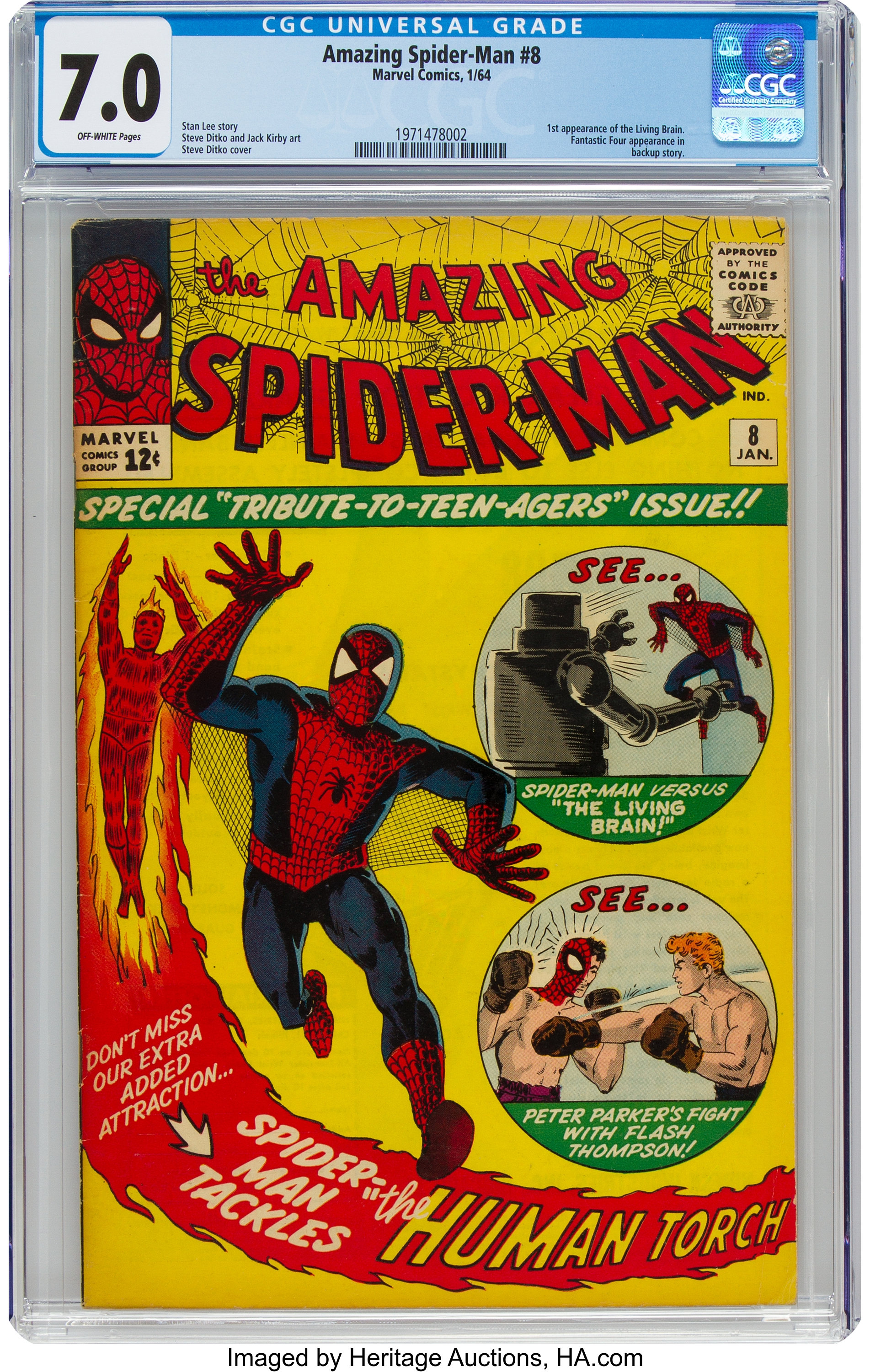 The Amazing SpiderMan 8 (Marvel, 1964) CGC FN/VF 7.0 Offwhite Lot