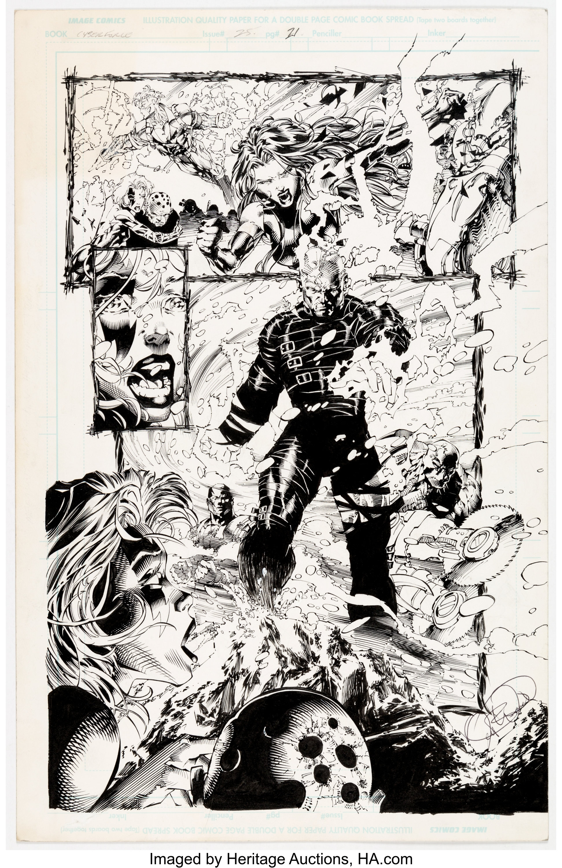 David Finch and Joe Weems V Cyberforce #25 Story Page 21 Original | Lot ...