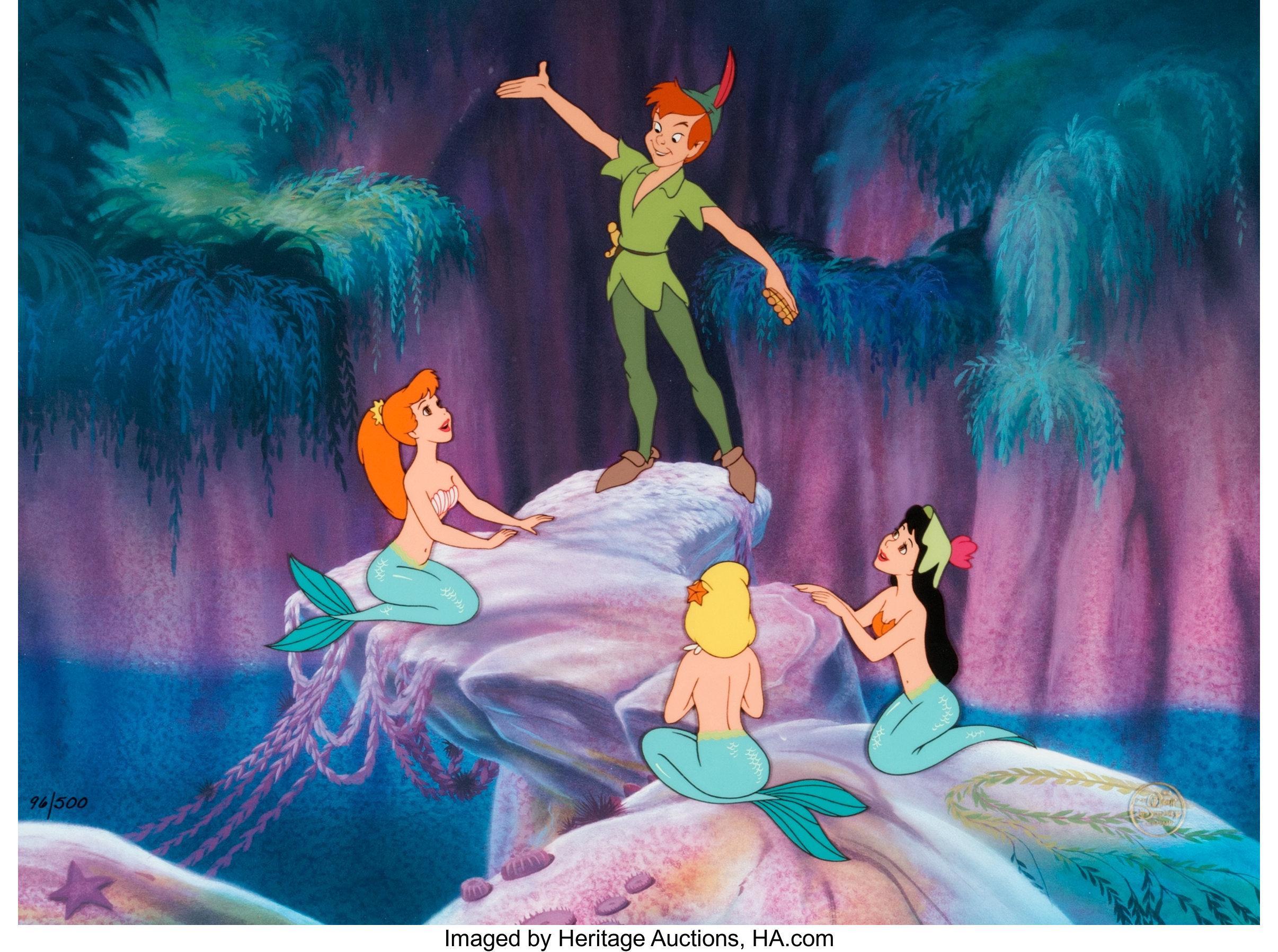 Peter Pan "Peter and the Mermaids" Limited Edition Cel 96/500 Lot