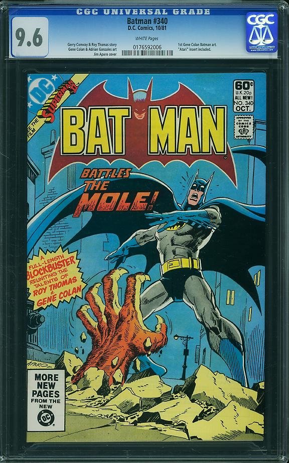 Batman #340 (DC, 1981) CGC NM+ 9.6 White pages. Modern Age | Inv ...