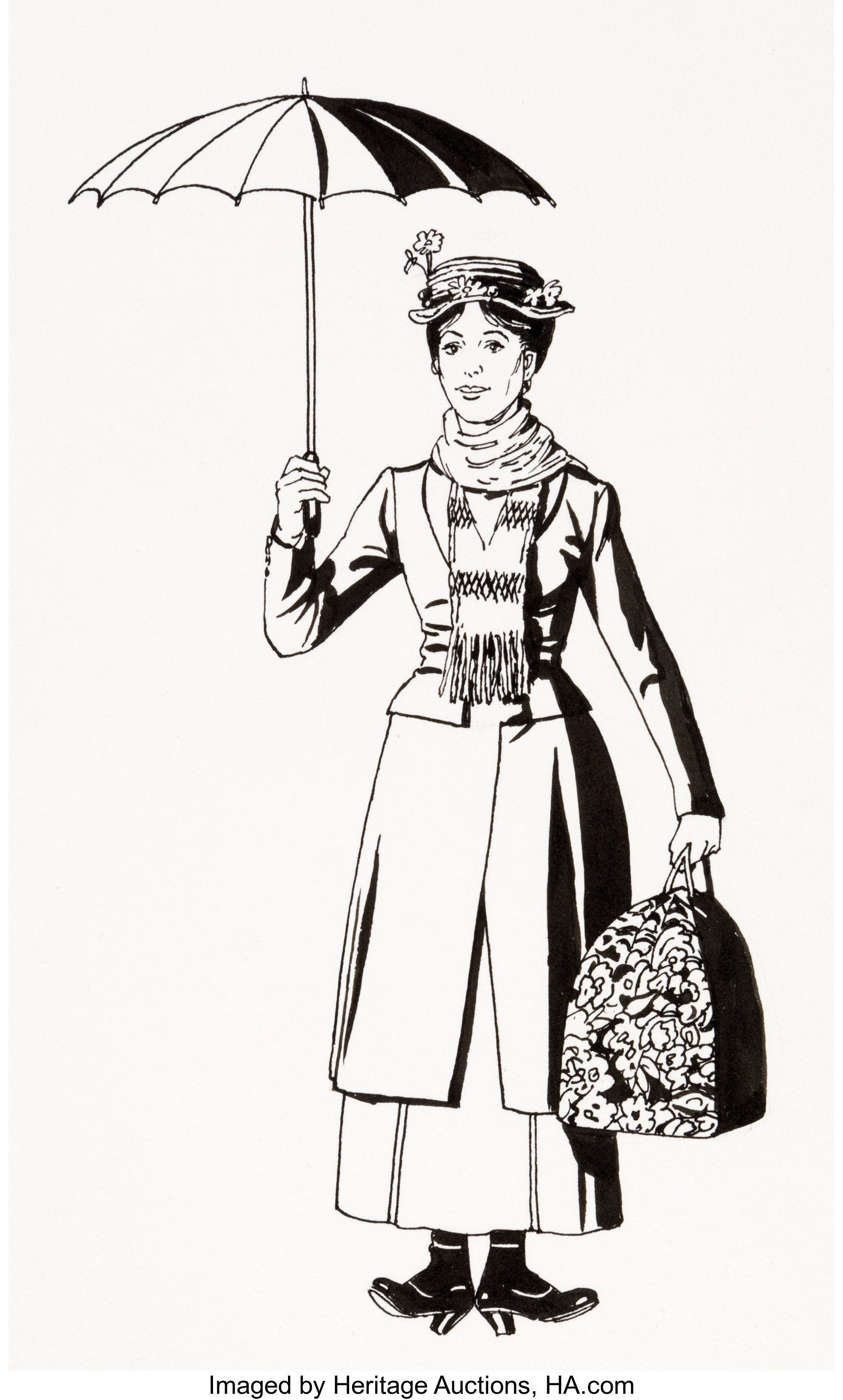 Mary Poppins Book Illustration Original Art (Walt Disney, c. Lot