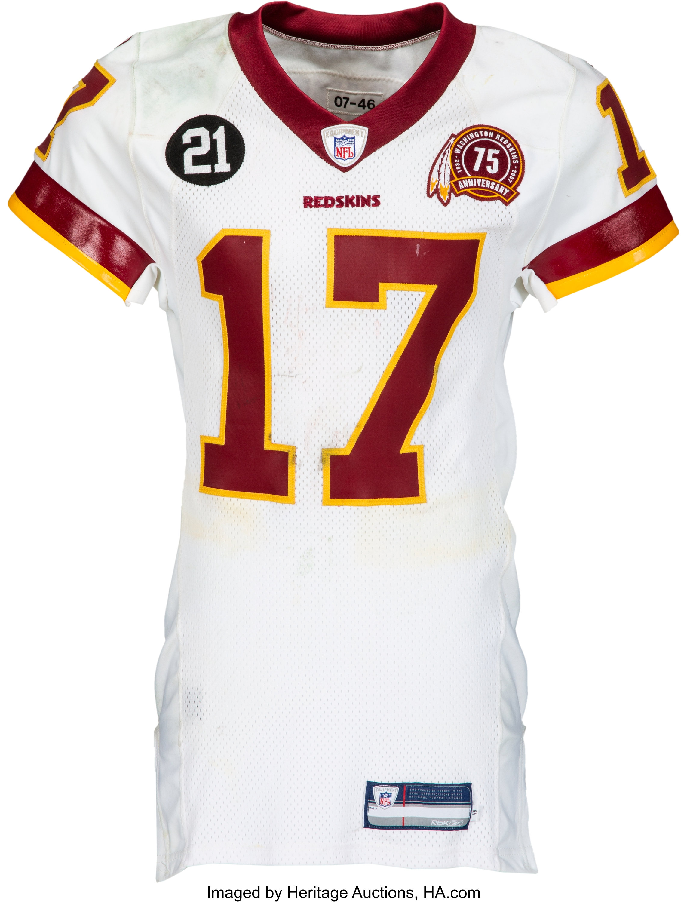 2007 Jason Campbell Game & Unwashed Redskins Jersey | Lot #57258 | Heritage Auctions