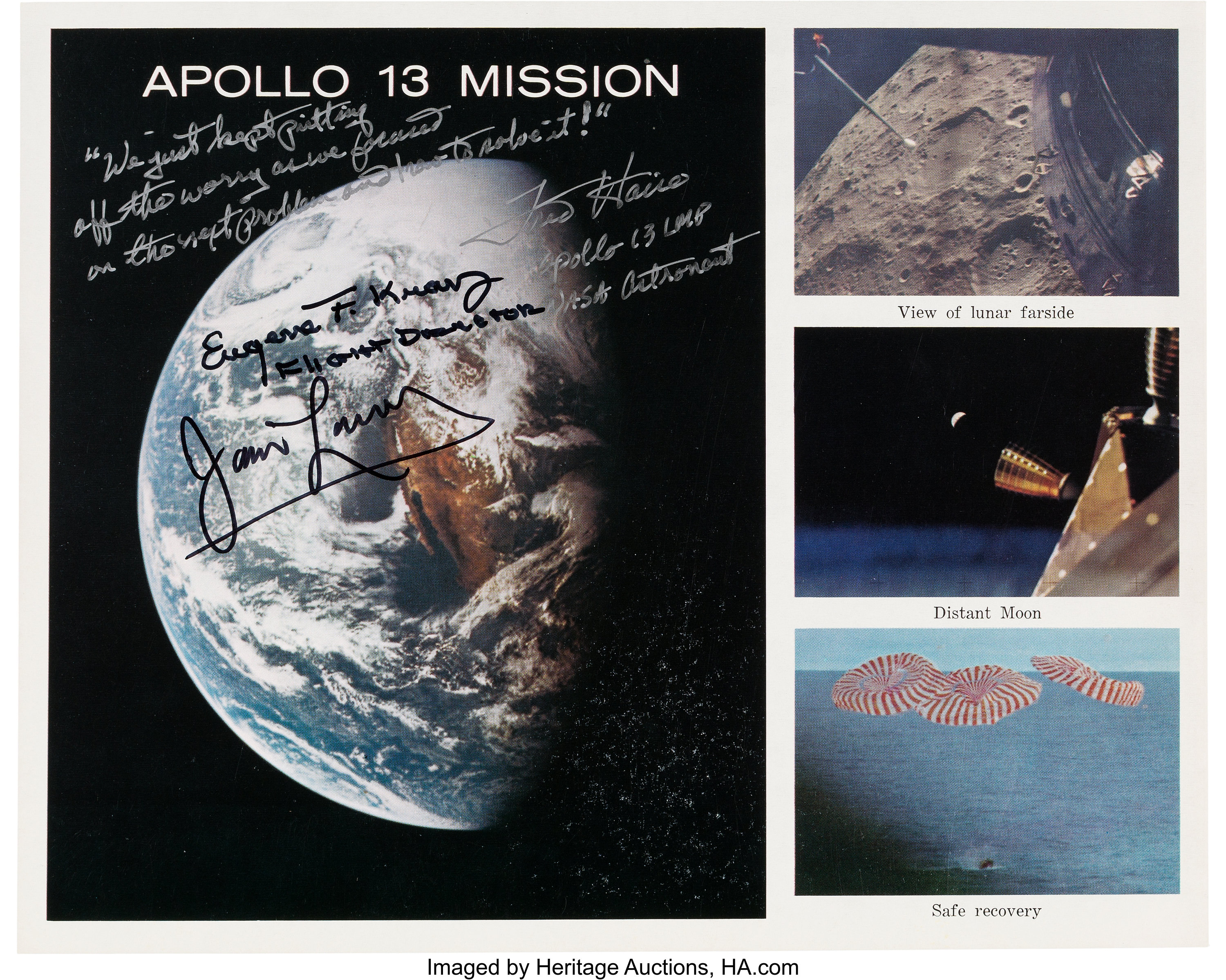 Apollo 13: Mission Collage Color Photo Signed by James Lovell, Fred ...