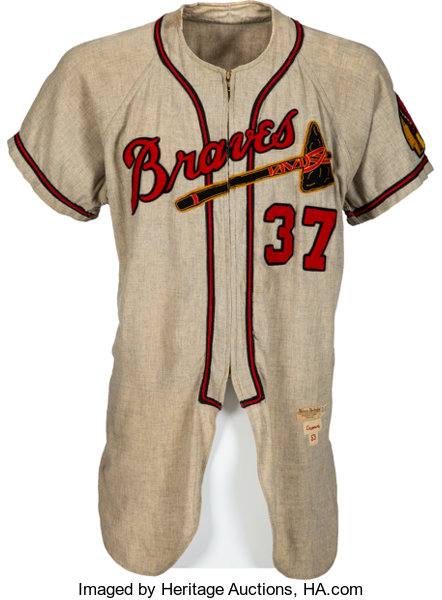 1953 George Crowe Game Worn Milwaukee Braves Uniform. Baseball