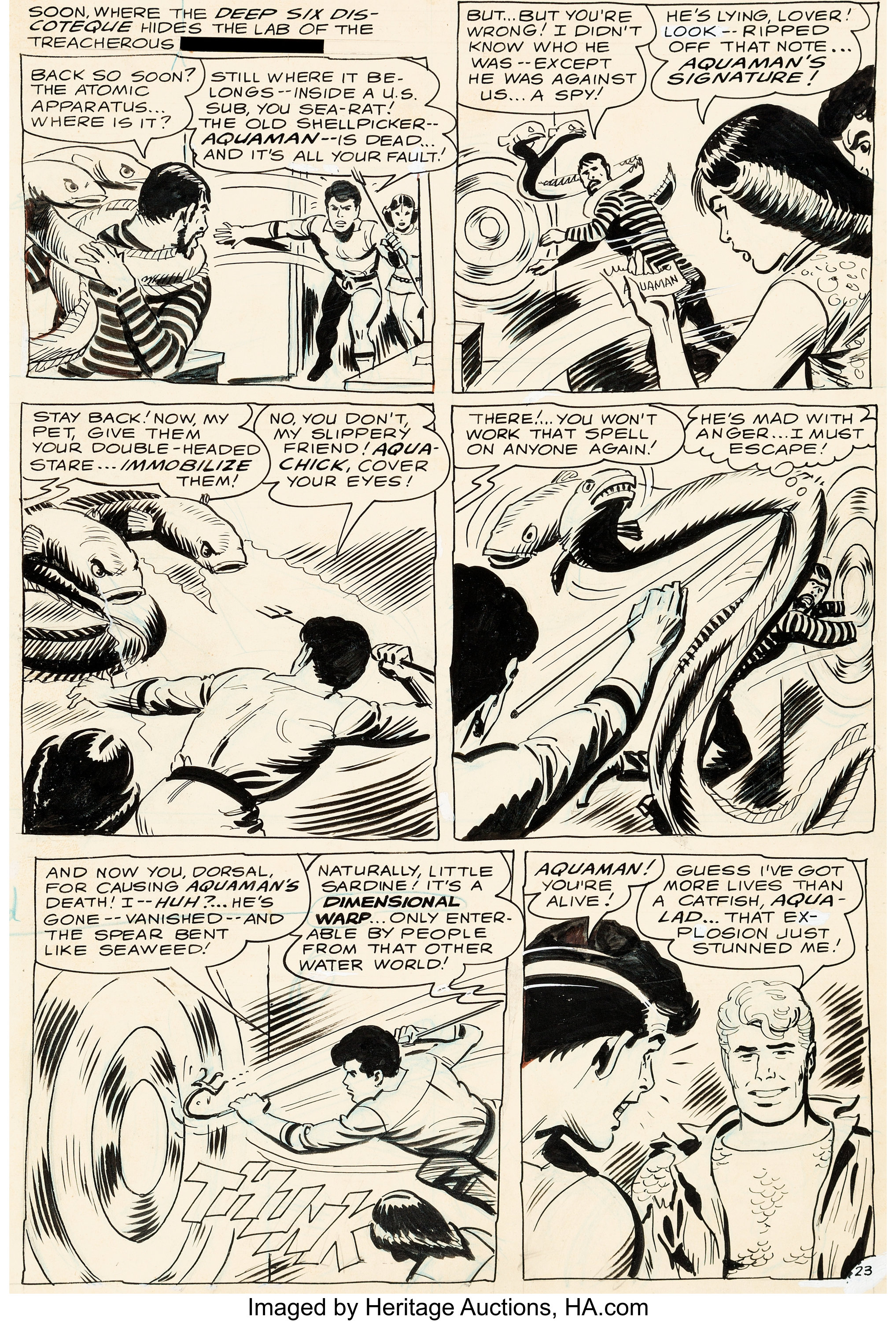 Nick Cardy Aquaman 33 Story Page 23 Original Art Dc Comics Lot Heritage Auctions