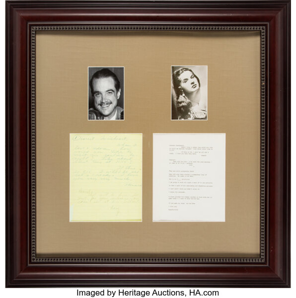 Howard Hughes And Jean Peters Handwritten Notes Signed Lot 47322 Heritage Auctions