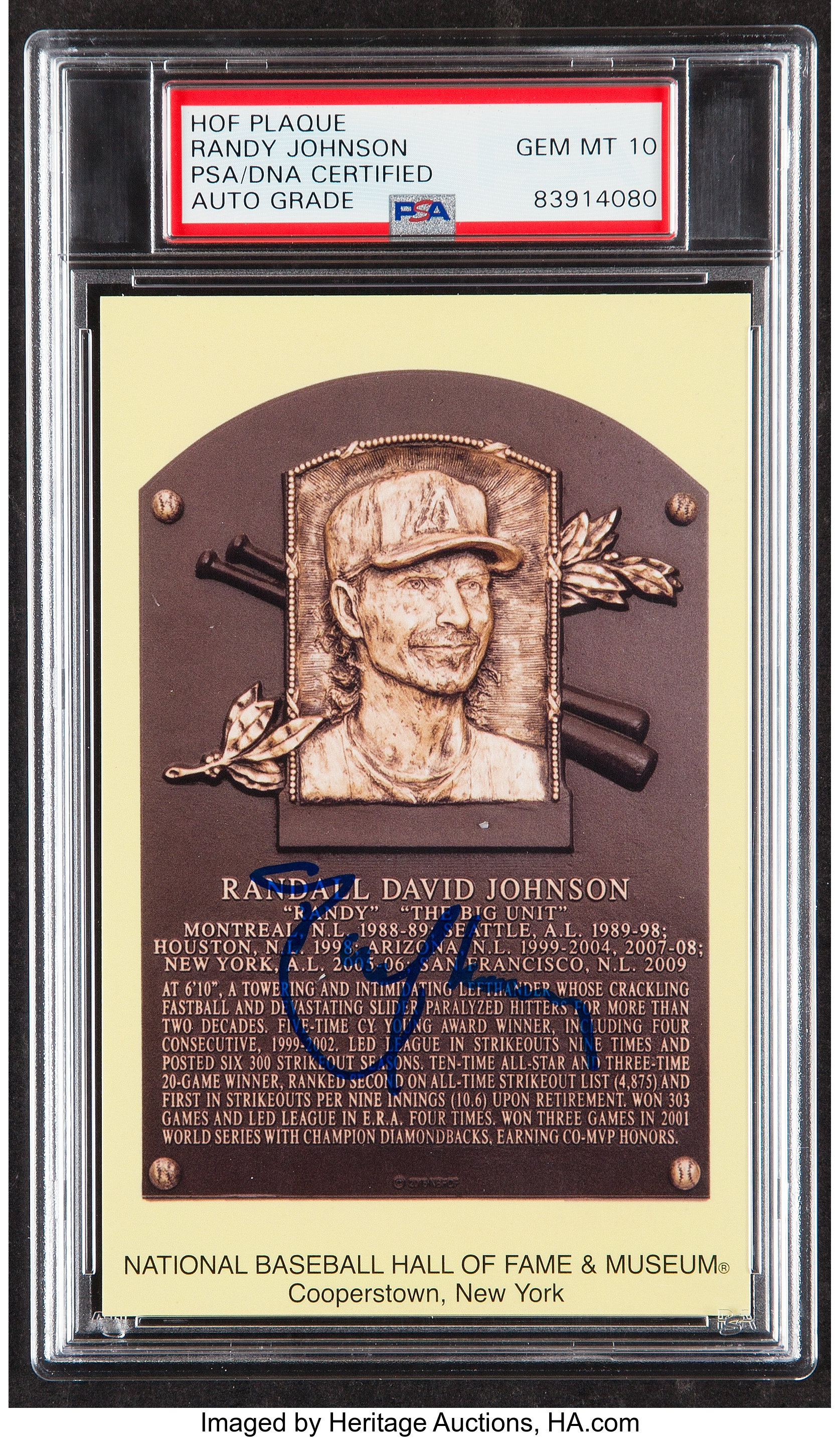 Randy Johnson Perfect Game Autographed Photo Plaque