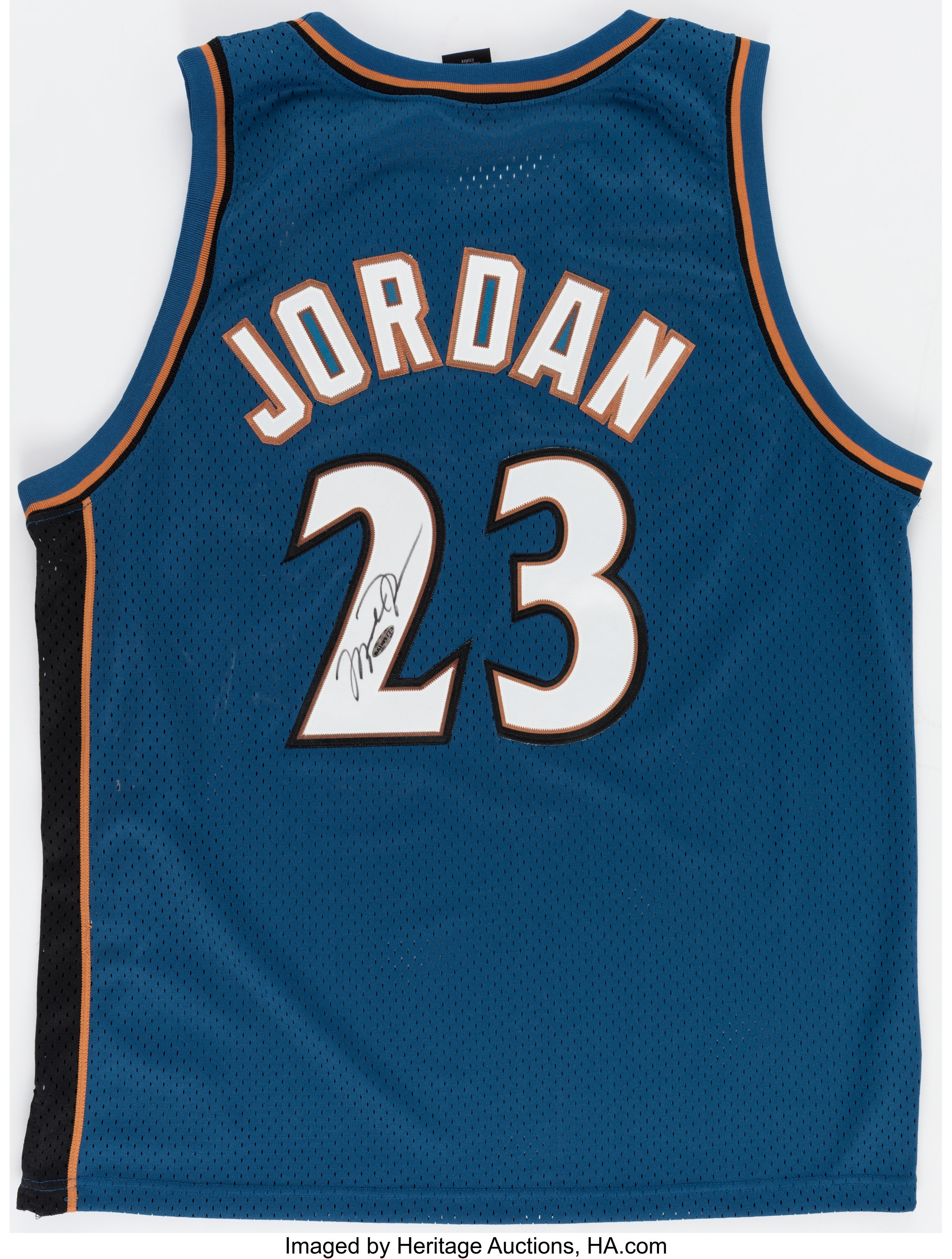 Michael Jordan Washington Wizards Autographed Blue Jersey - Upper Deck