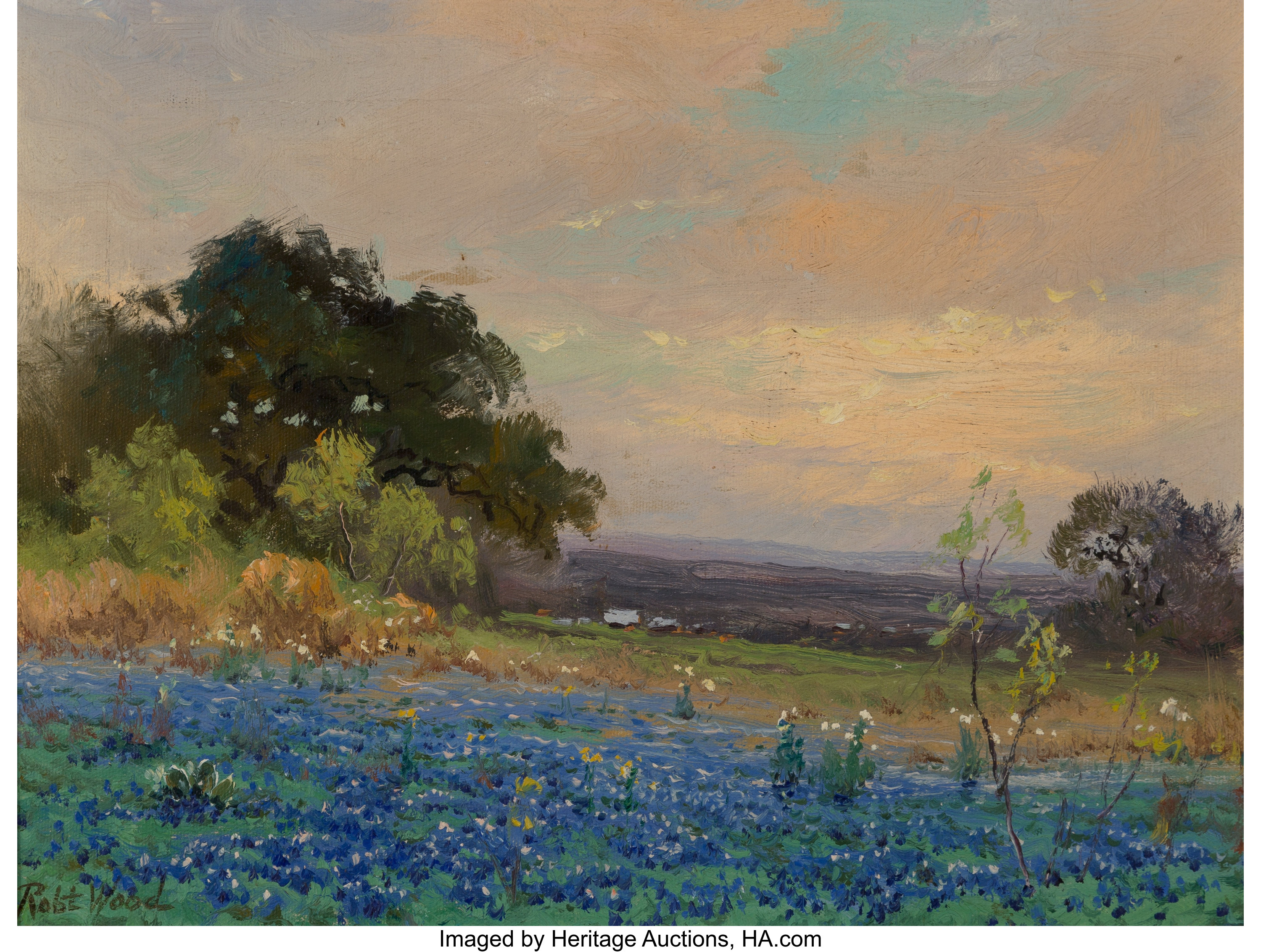 Robert William Wood American 18 1979 Bluebonnets Oil On Lot Heritage Auctions