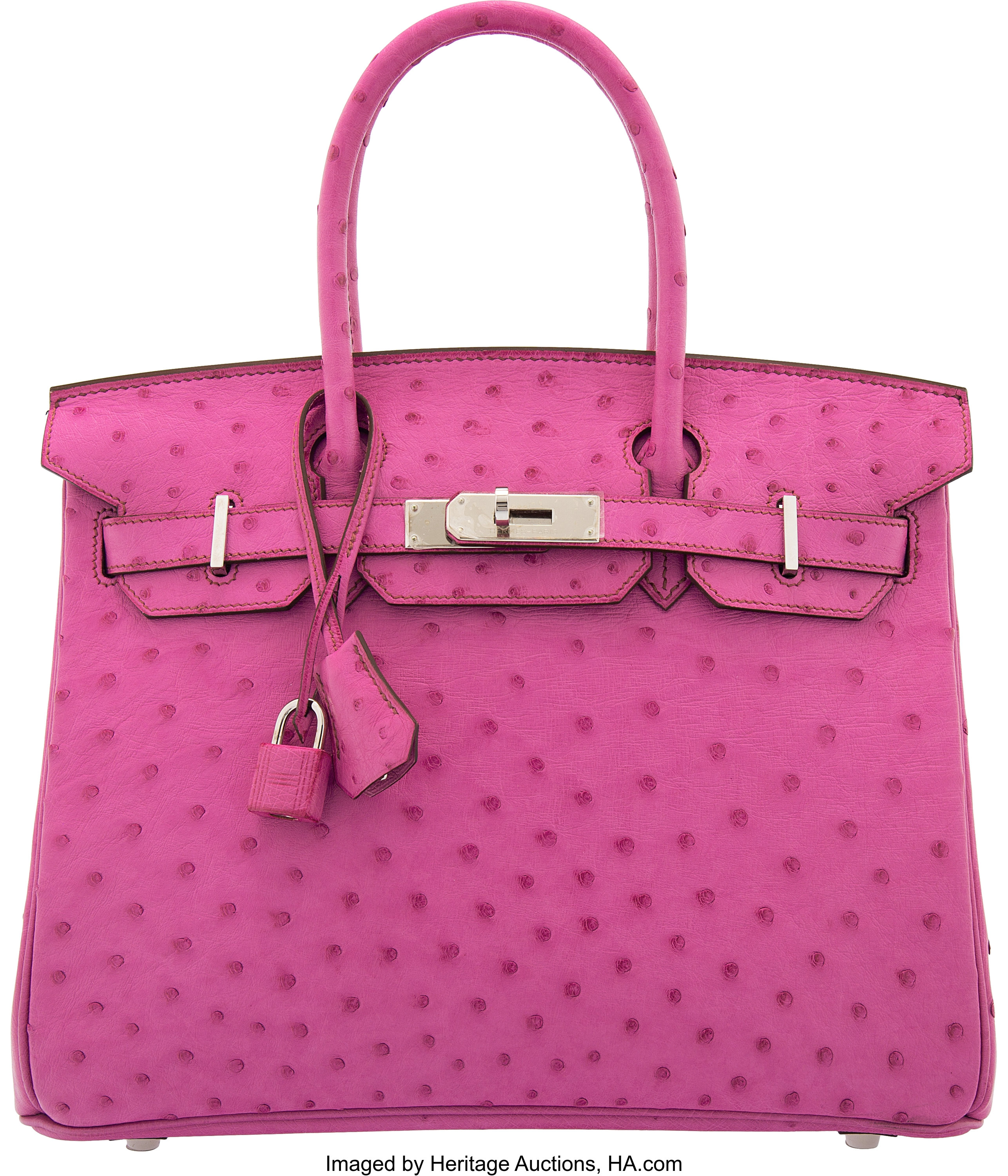 Hermes Birkin 25 Bag Fuchsia Ostrich Palladium Hardware