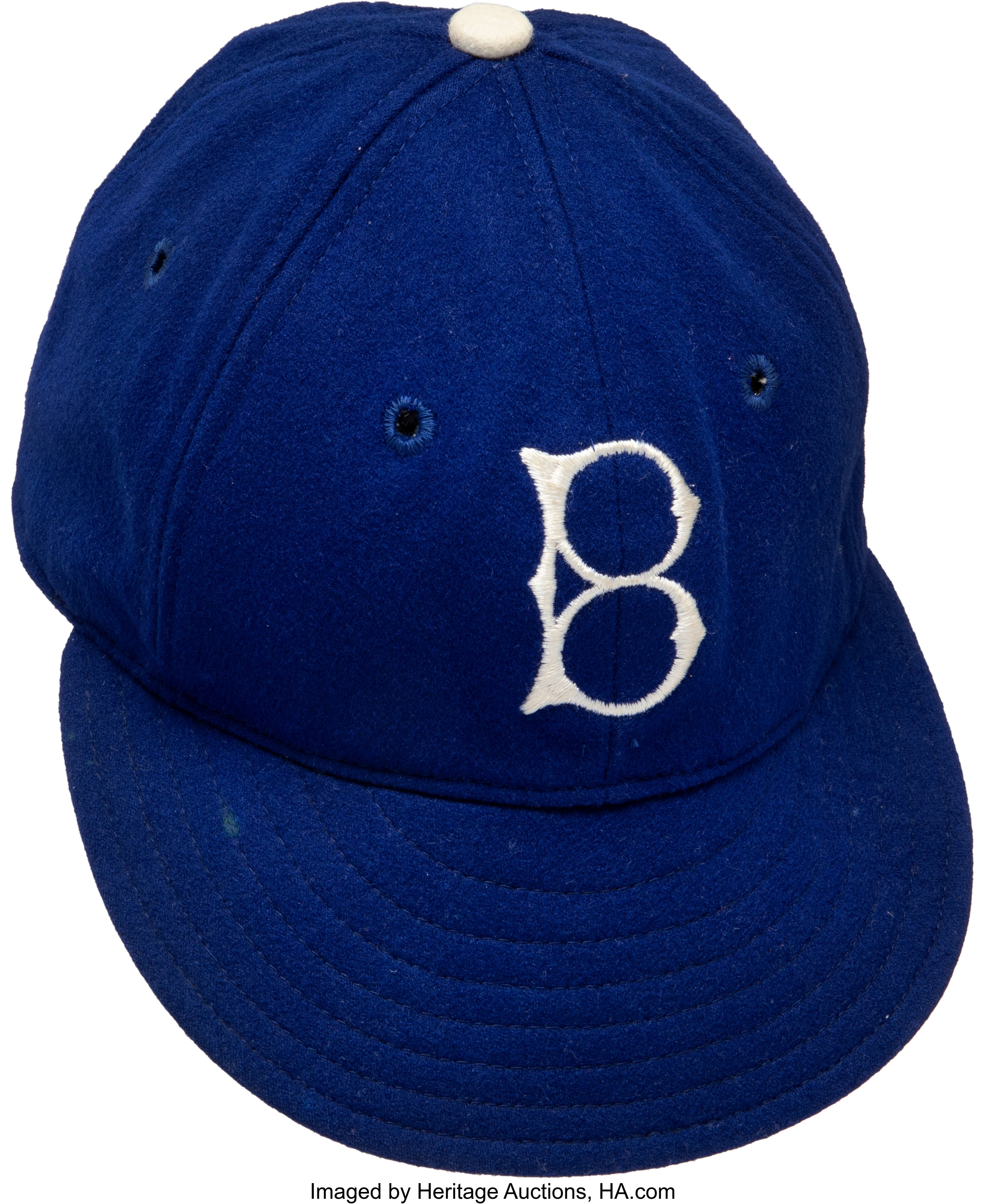 1944-45 Game Worn Brooklyn Dodgers Cap Attributed to Eddie, Lot #82135, Heritage Auctions