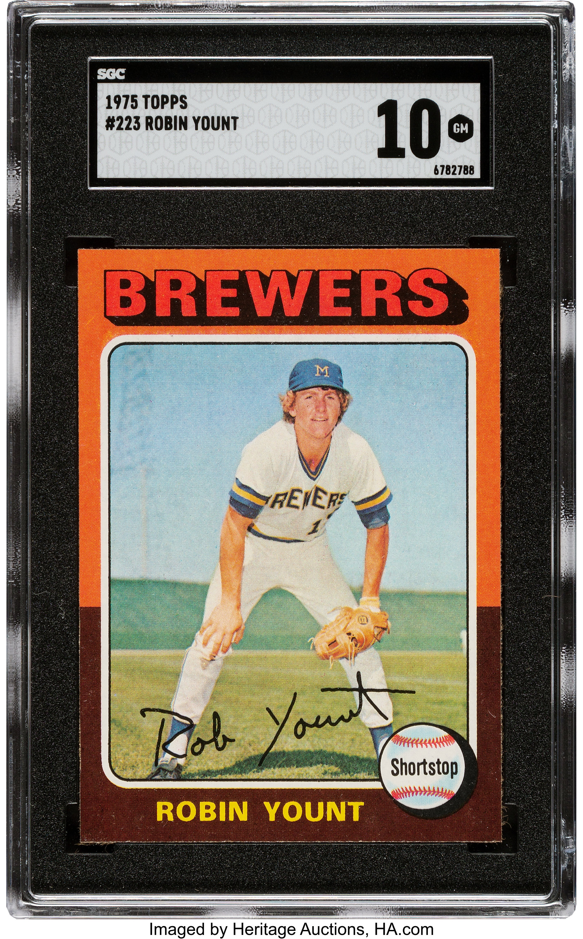 1975 Topps Robin Yount #223 SGC Gem 10 - Pop Three. Baseball