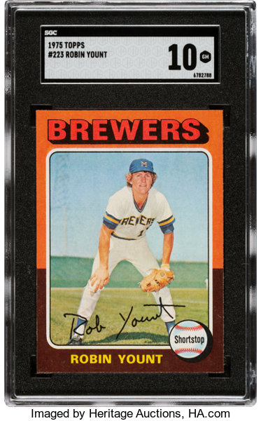 Sold at Auction: Robin Yount 1975 Topps graded rookie baseball card