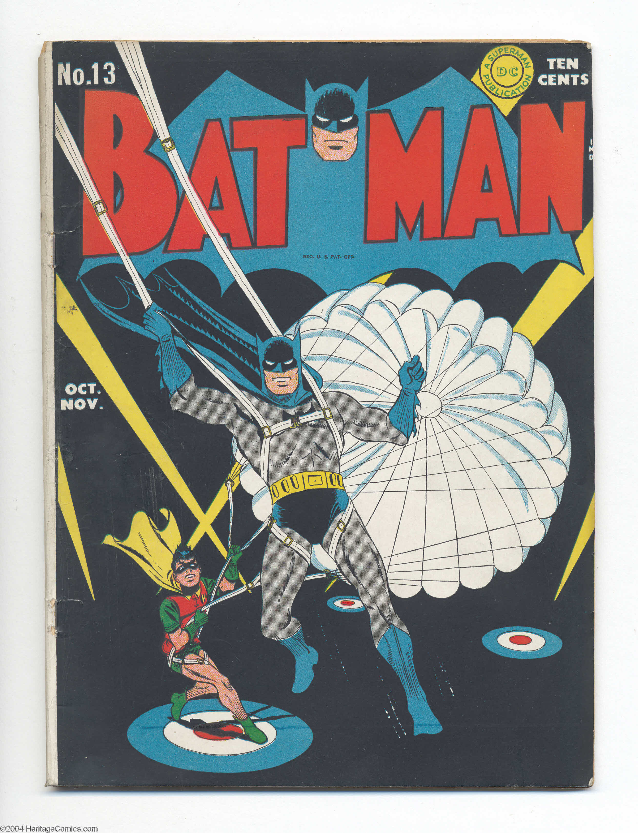 Batman #13 (DC, 1942) Condition: FR. Amazing parachute cover, with | Lot  #17099 | Heritage Auctions