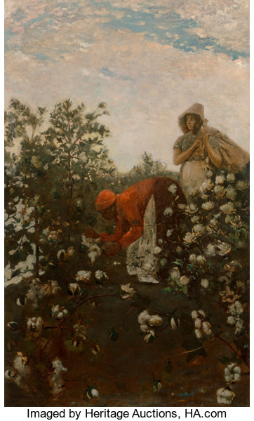 Paintings, Winslow Homer (American, 1836-1910). Upland Cotton, 1879-1895. Oil
on canvas. 49-3/4 x 30 inches (12...