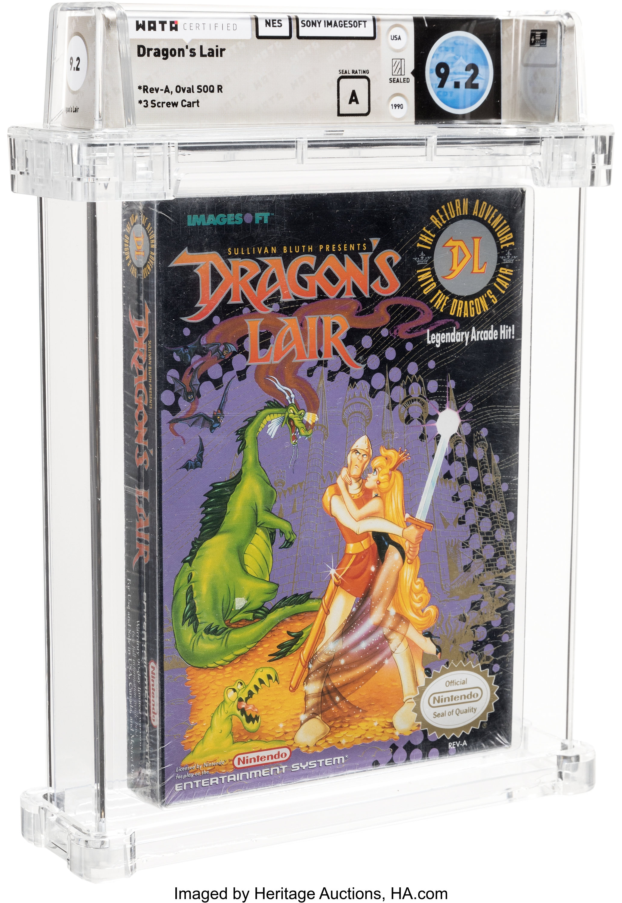 Dragon S Lair Wata 9 2 A Sealed Nes Sony Imagesoft 1990 Usa Lot Heritage Auctions