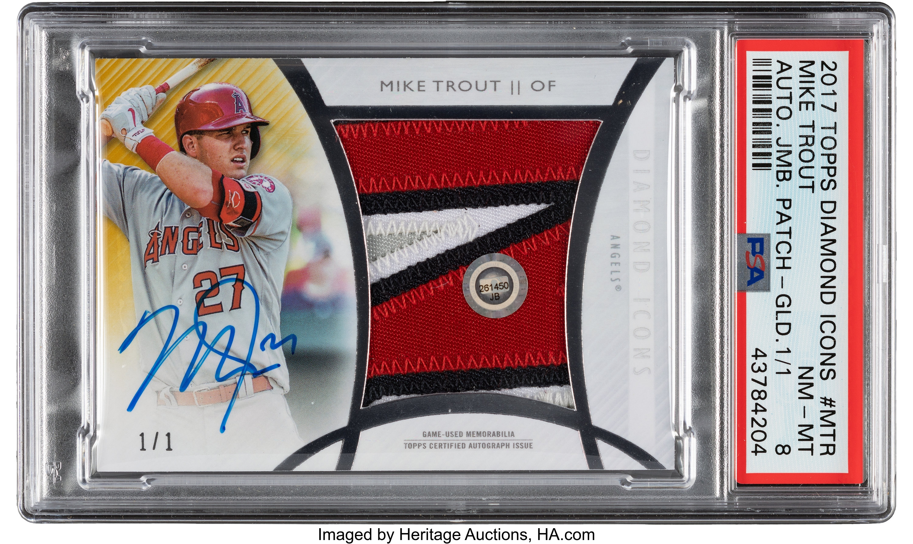 2017 Topps Diamond Icons Mike Trout (Gold, Auto, Jumbo Patch) #MTR | Lot  #56316 | Heritage Auctions