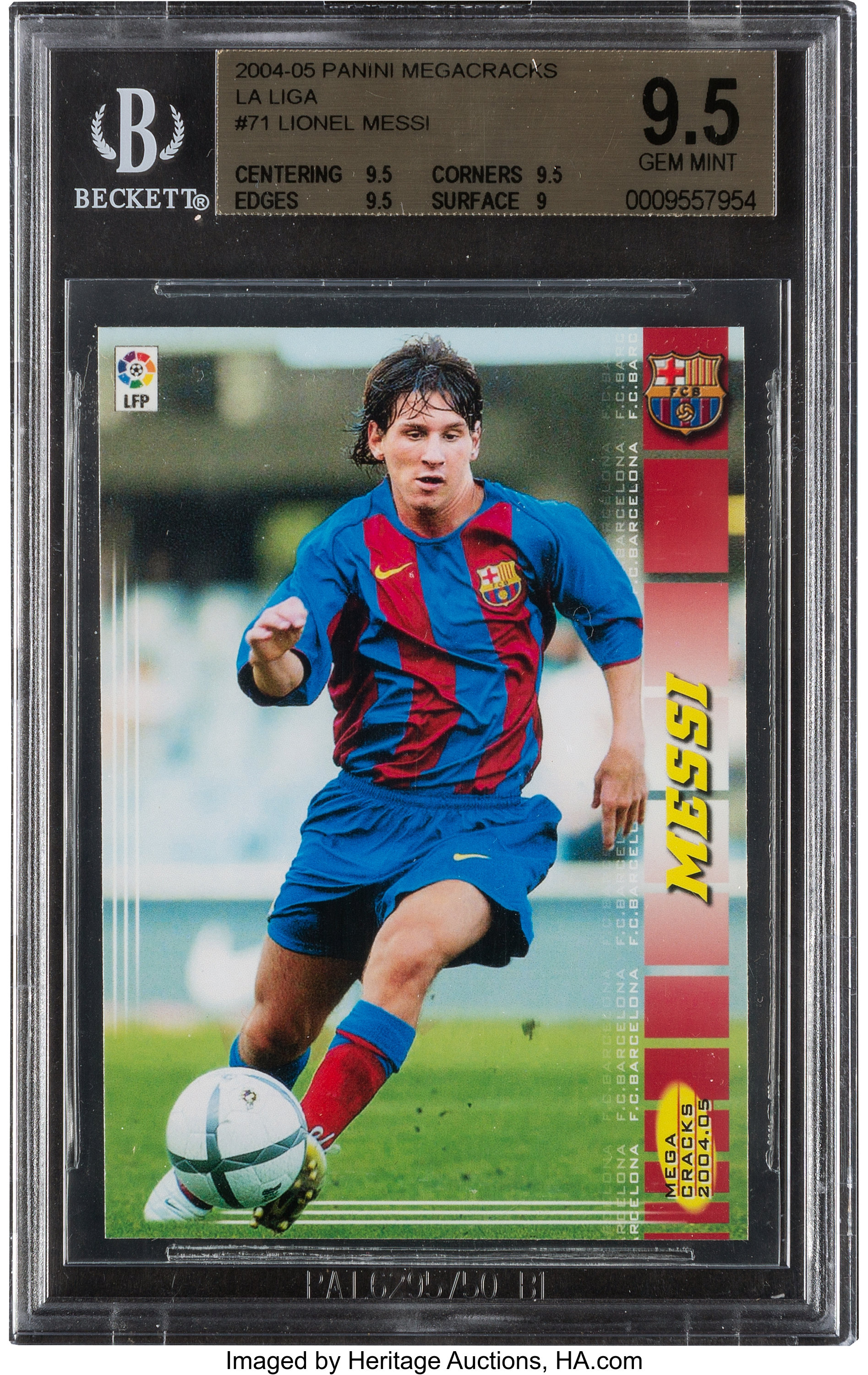 2004-05 Panini Megacracks La Liga Lionel Messi #71 BIS, BGS Gem
