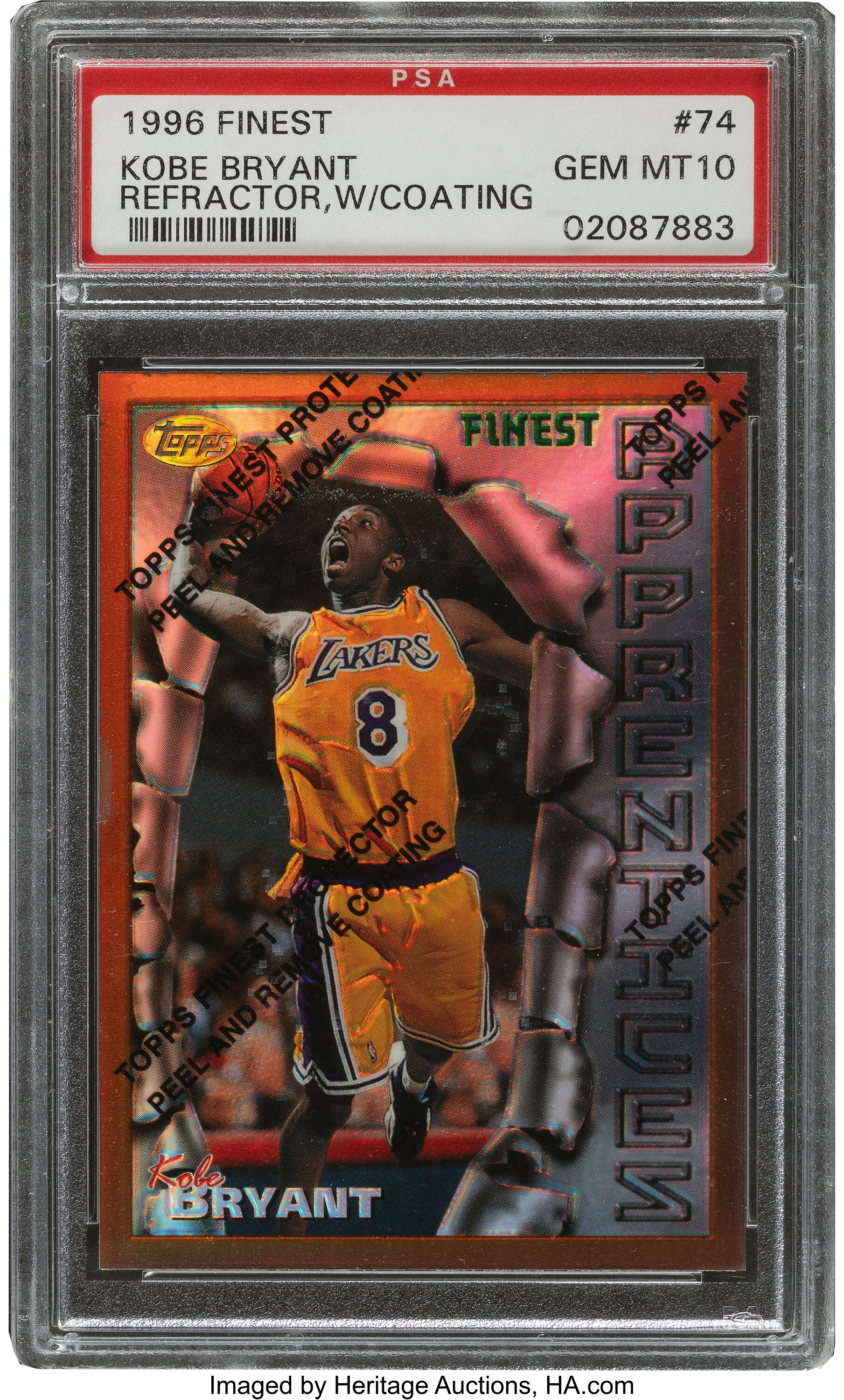 1996 Finest Refractor Kobe Bryant (With Coating) #74 PSA Gem Mint