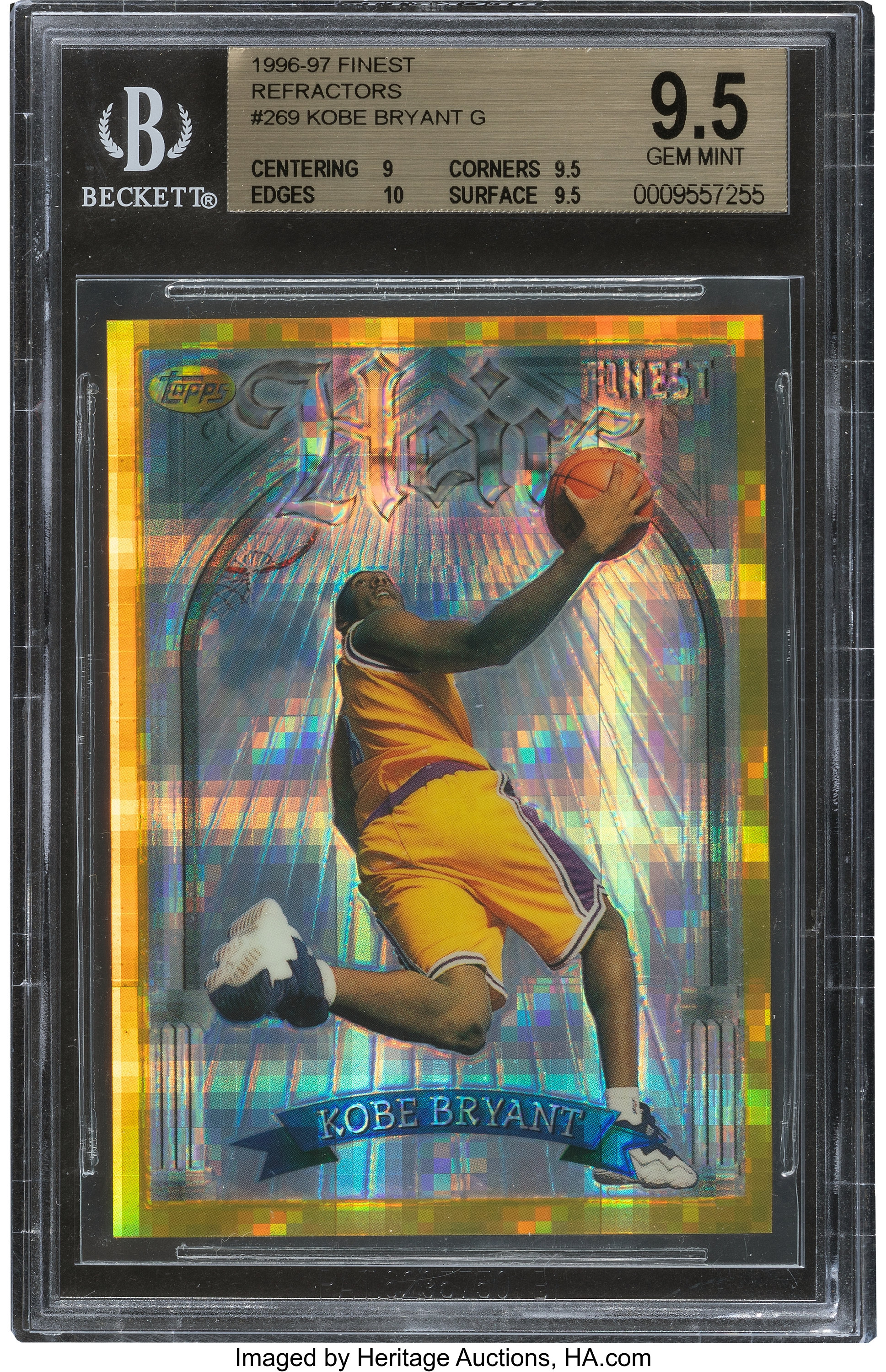 1996 Finest Refractor Kobe Bryant #269 BGS Gem Mint 9.5. | Lot