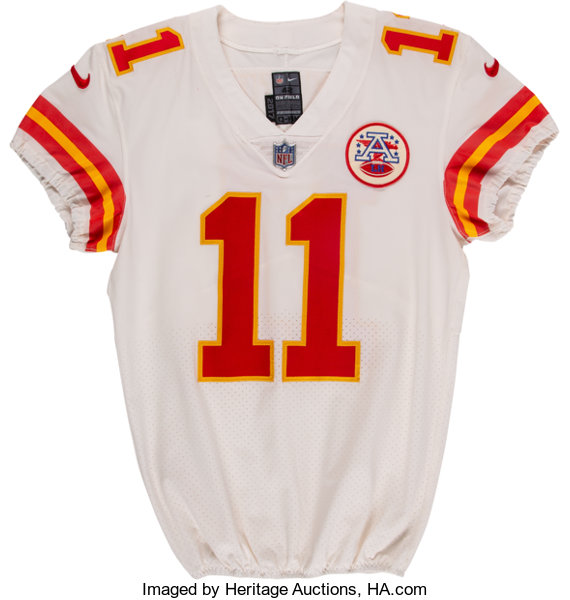 NFL Auction  CRUCIAL CATCH - CHIEFS ALEX SMITH SIGNED AND GAME WORN CHIEFS  JERSEY (OCTOBER 15, 2017) SIZE 42