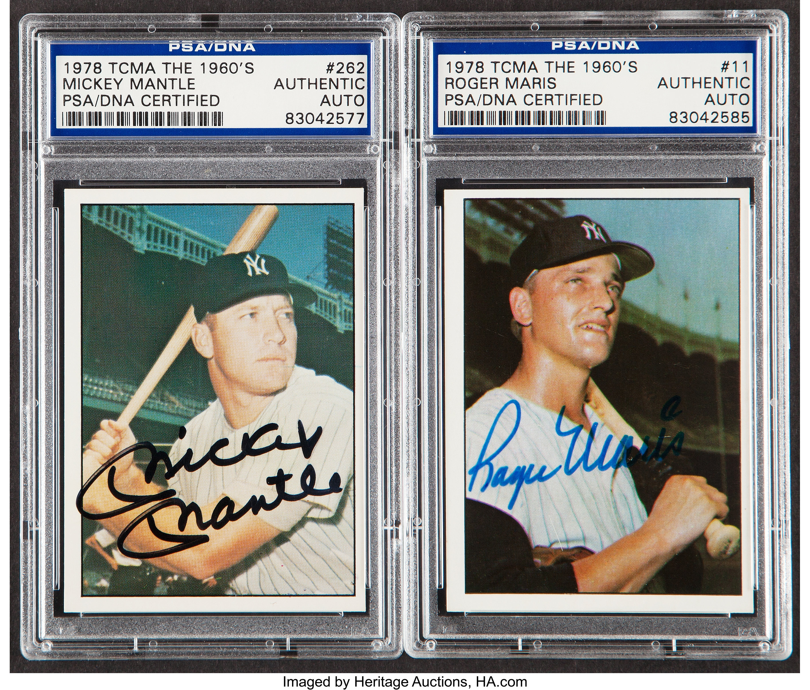 Sports Memorabilia  Autographed MICKEY MANTLE & ROGER MARIS Photos