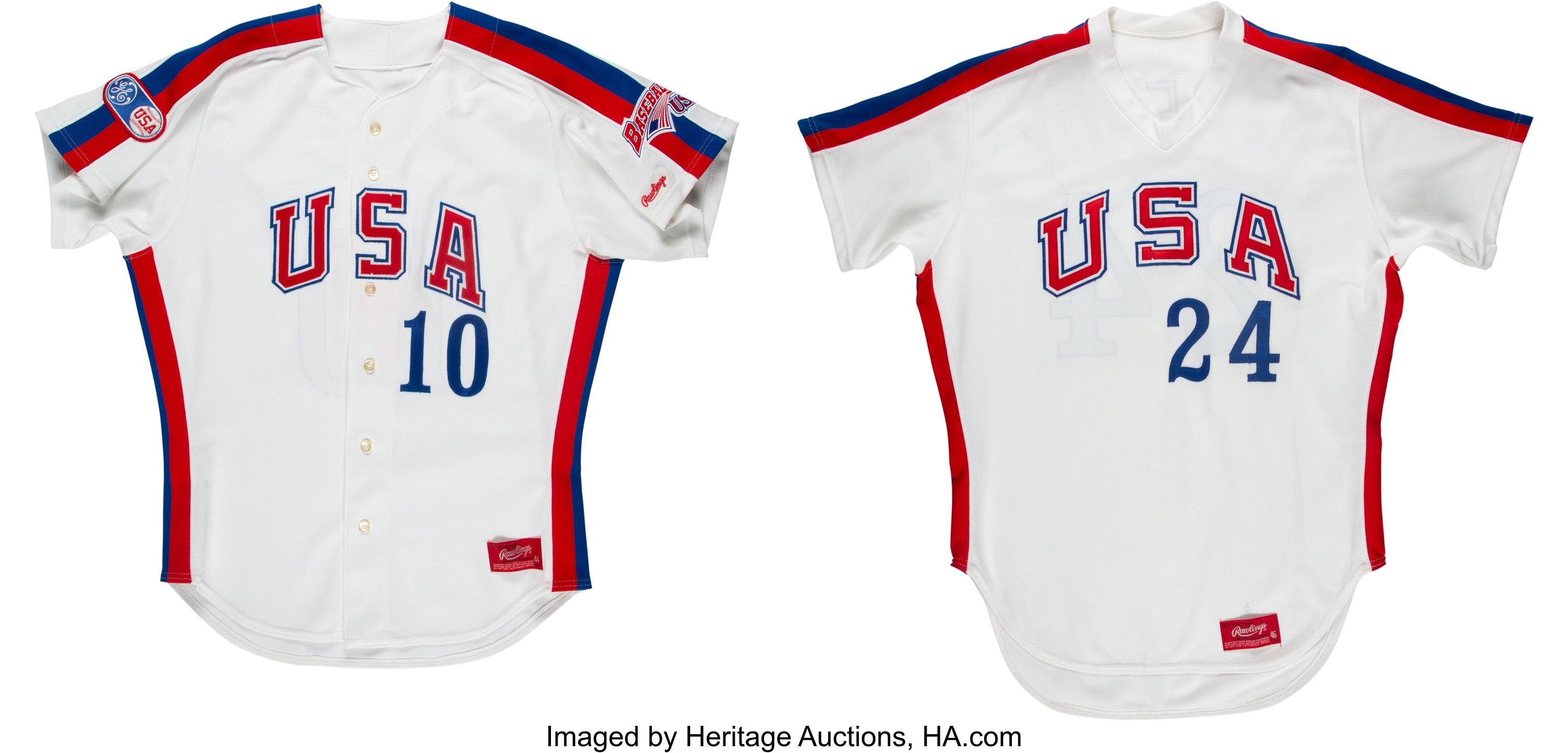 1984 Rod Dedeaux & Gary Green Game Worn Team USA Baseball Jerseys, Lot  #57960