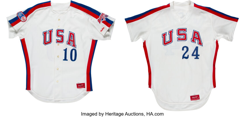 1984 Rod Dedeaux & Gary Green Game Worn Team USA Baseball Jerseys, Lot  #57960