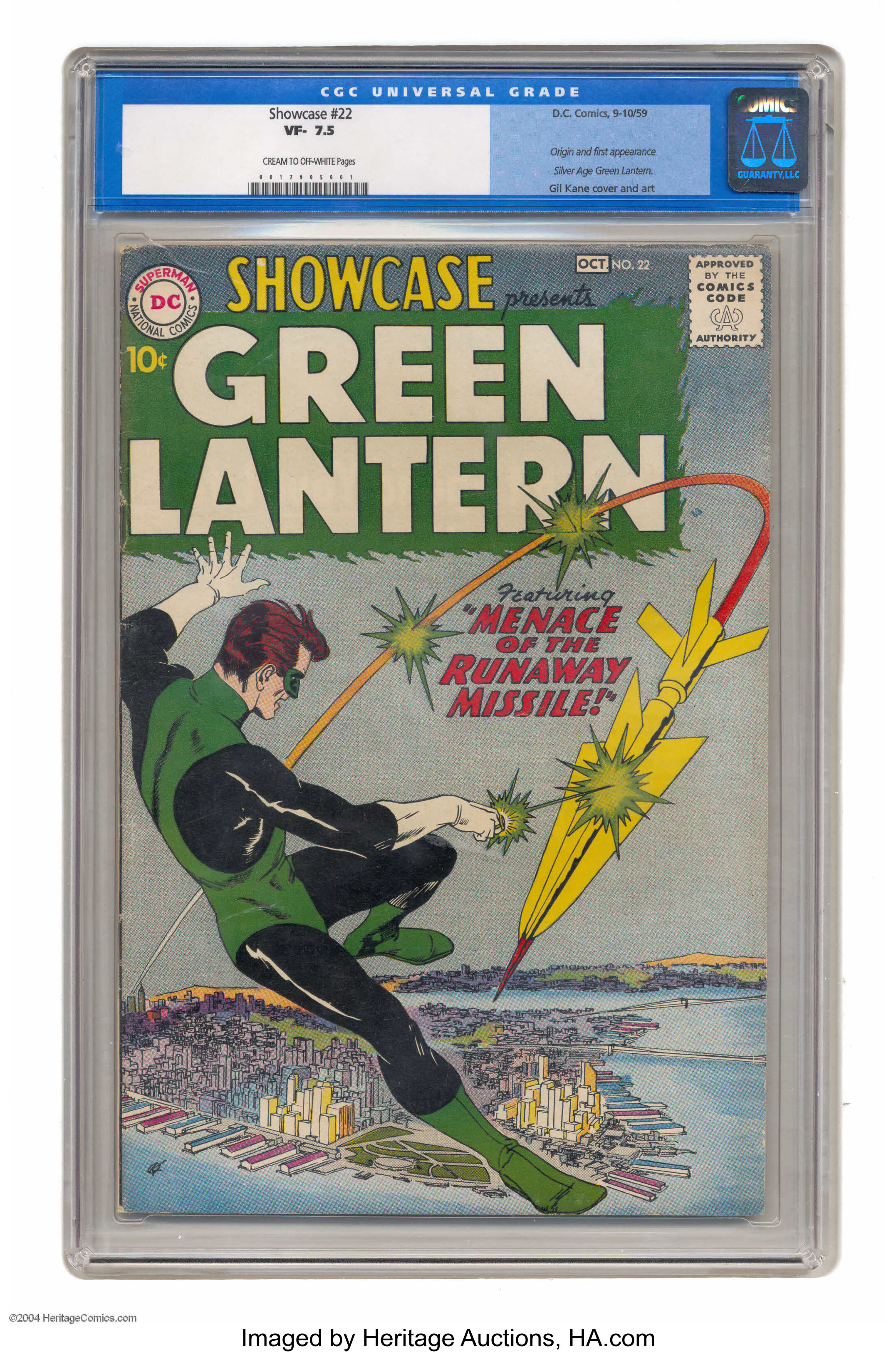 Showcase 22 Green Lantern Dc 1959 Cgc Vf 7 5 Cream To Off White Lot 1456 Heritage Auctions