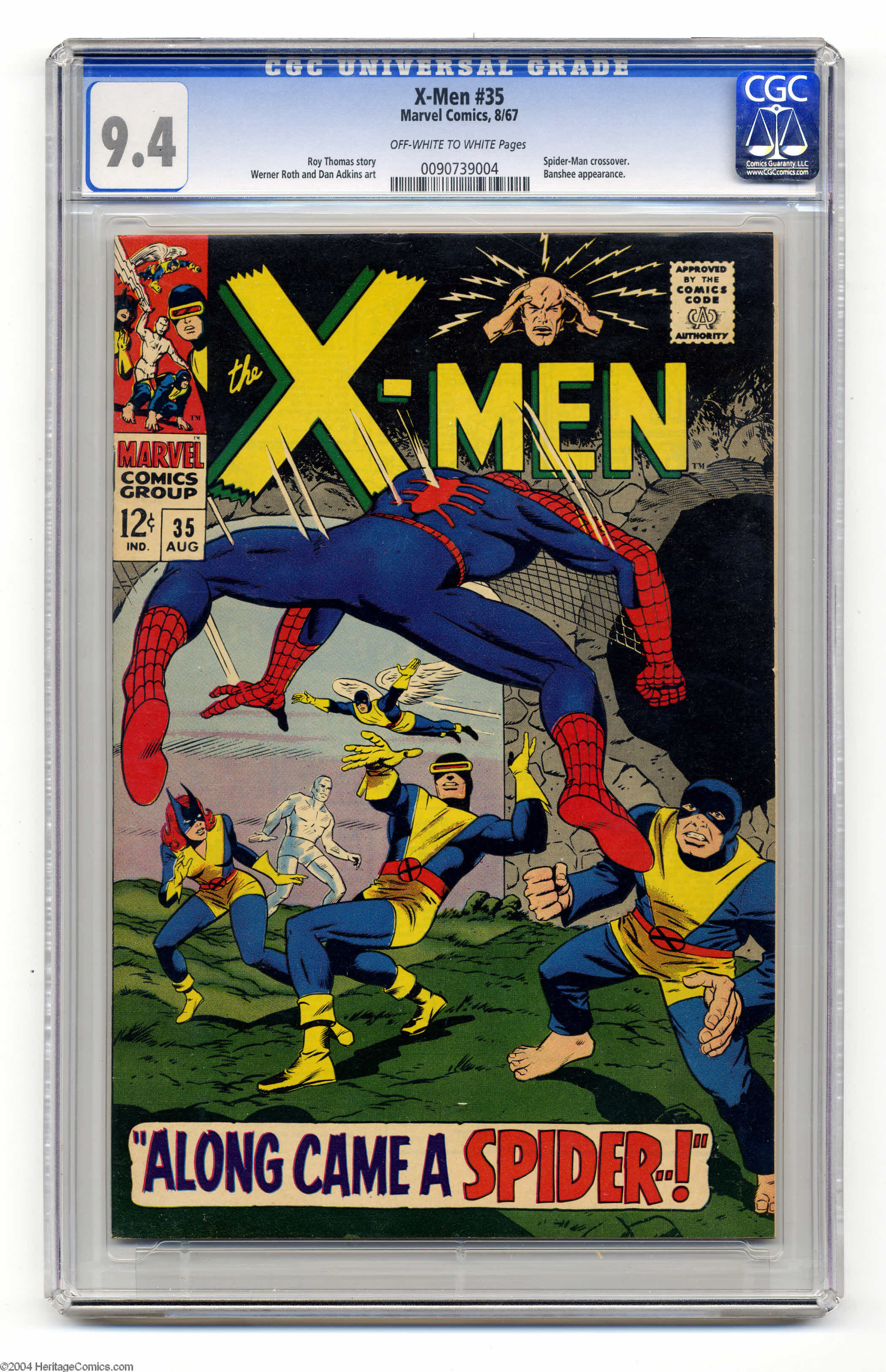 X Men 35 Marvel 1967 Cgc Nm 9 4 Off White To White Pages Lot Heritage Auctions