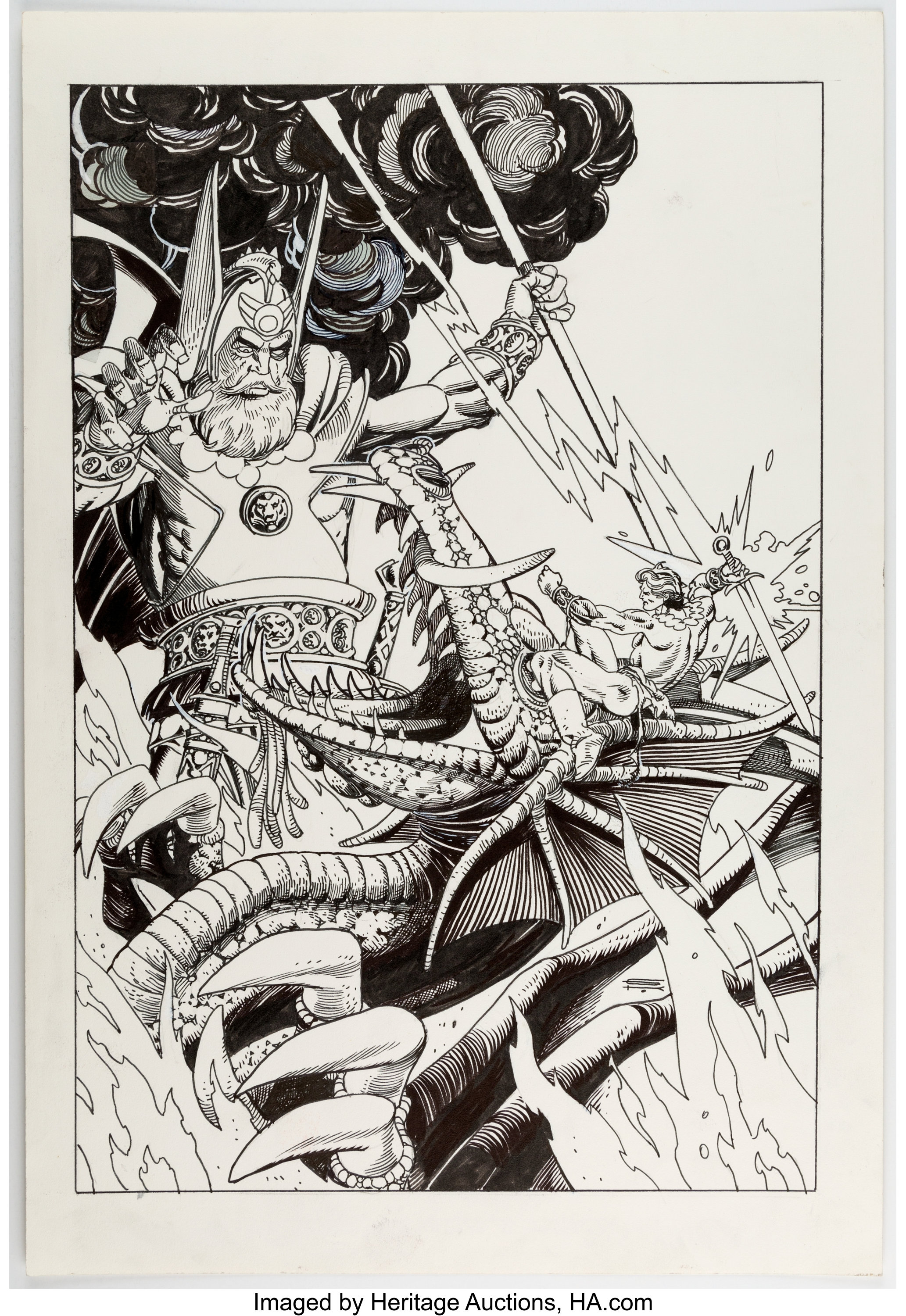 Gil Kane The Ring of the Nibelung #3 Splash Page Siegfried and | Lot ...