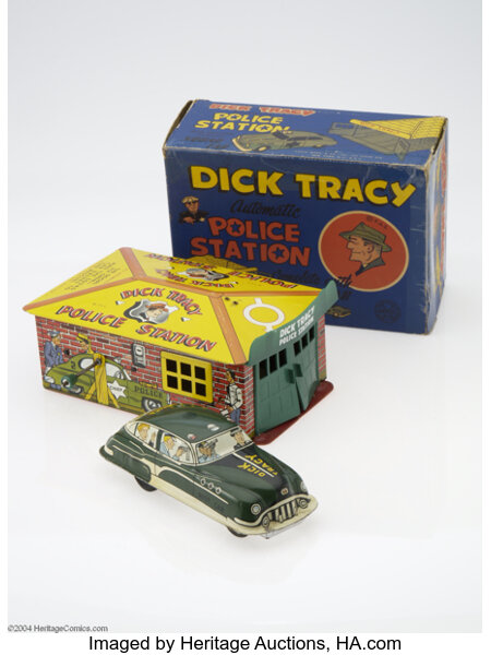 Dick Tracy Automatic Police Station With Car in Box (Marx, 1953 