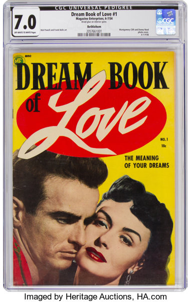 Golden Age (1938-1955):Romance, Dream Book of Love #1 Bethlehem Pedigree (Magazine Enterprises, 1954) CGC FN/VF 7.0 Off-white to white pages....
