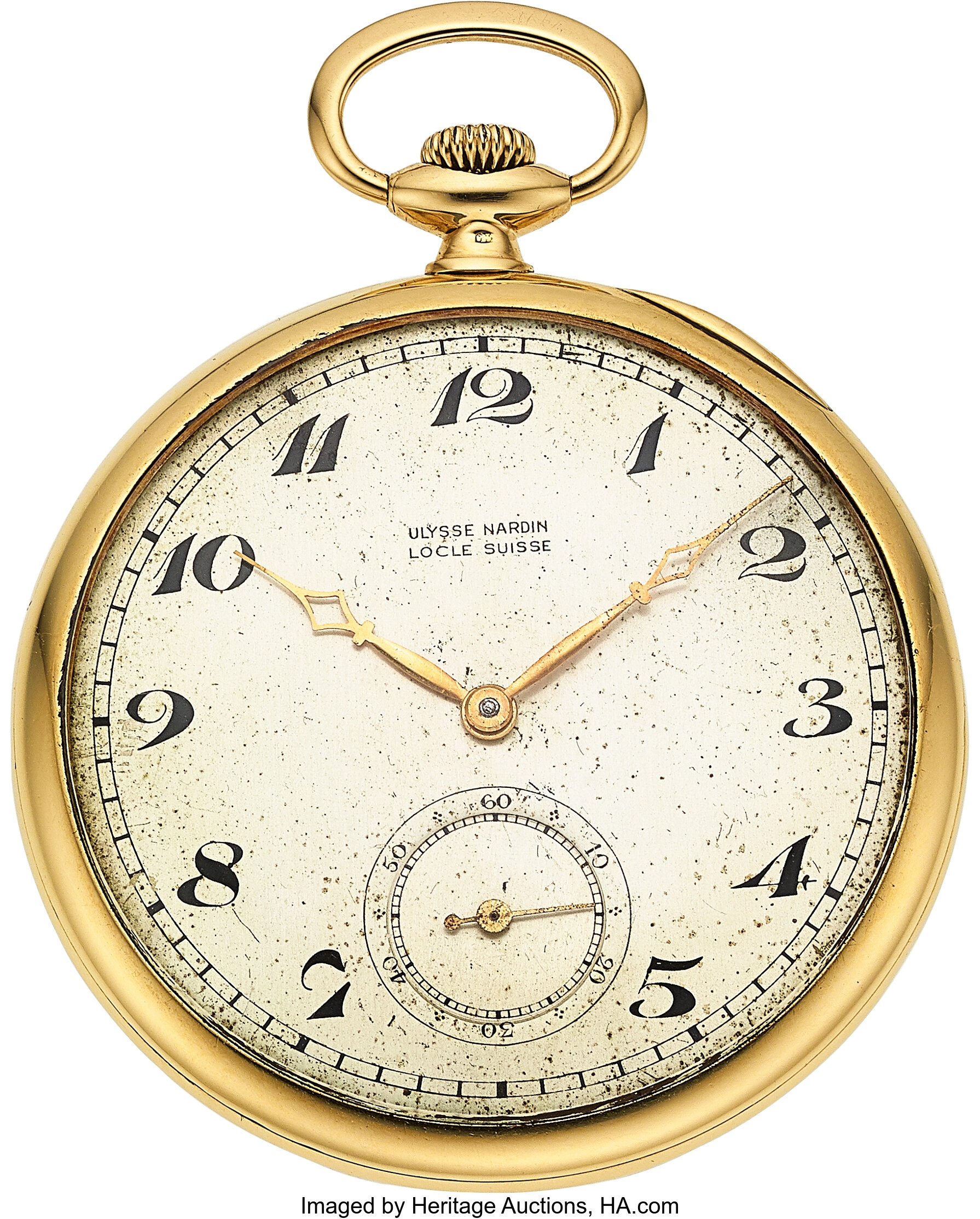 Ulysse Nardin 18k Gold Pocket Watch Original Box Circa 1905