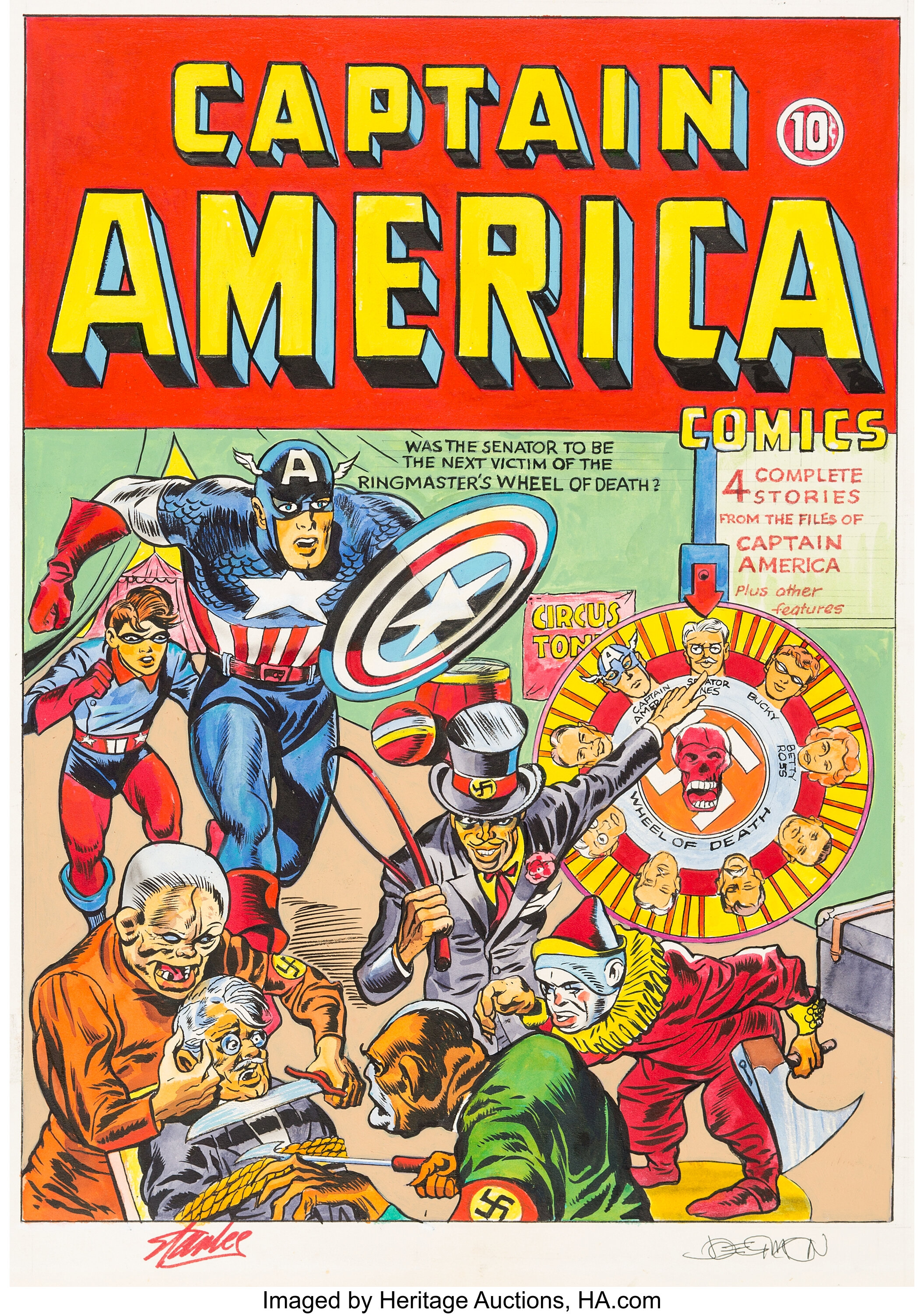 Joe Simon Captain America Comics #5 Cover Re-Creation Original Art | Lot  #94125 | Heritage Auctions