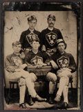 1800s tintype photo chicago baseball players in MYRTLE uniforms - identified