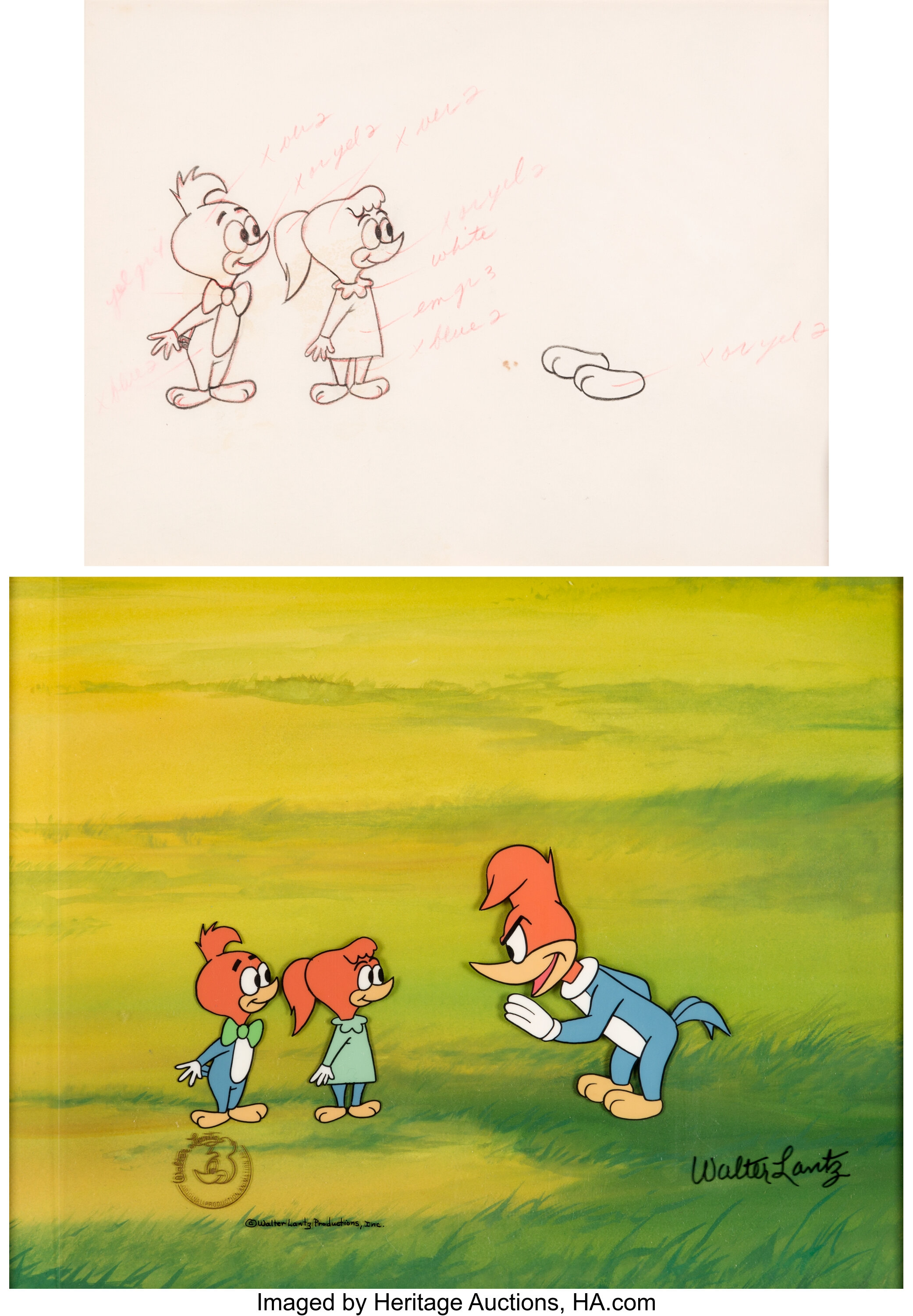 Flim Flam Fountain Woody Woodpecker Production Cel, Animation | Lot #13792  | Heritage Auctions
